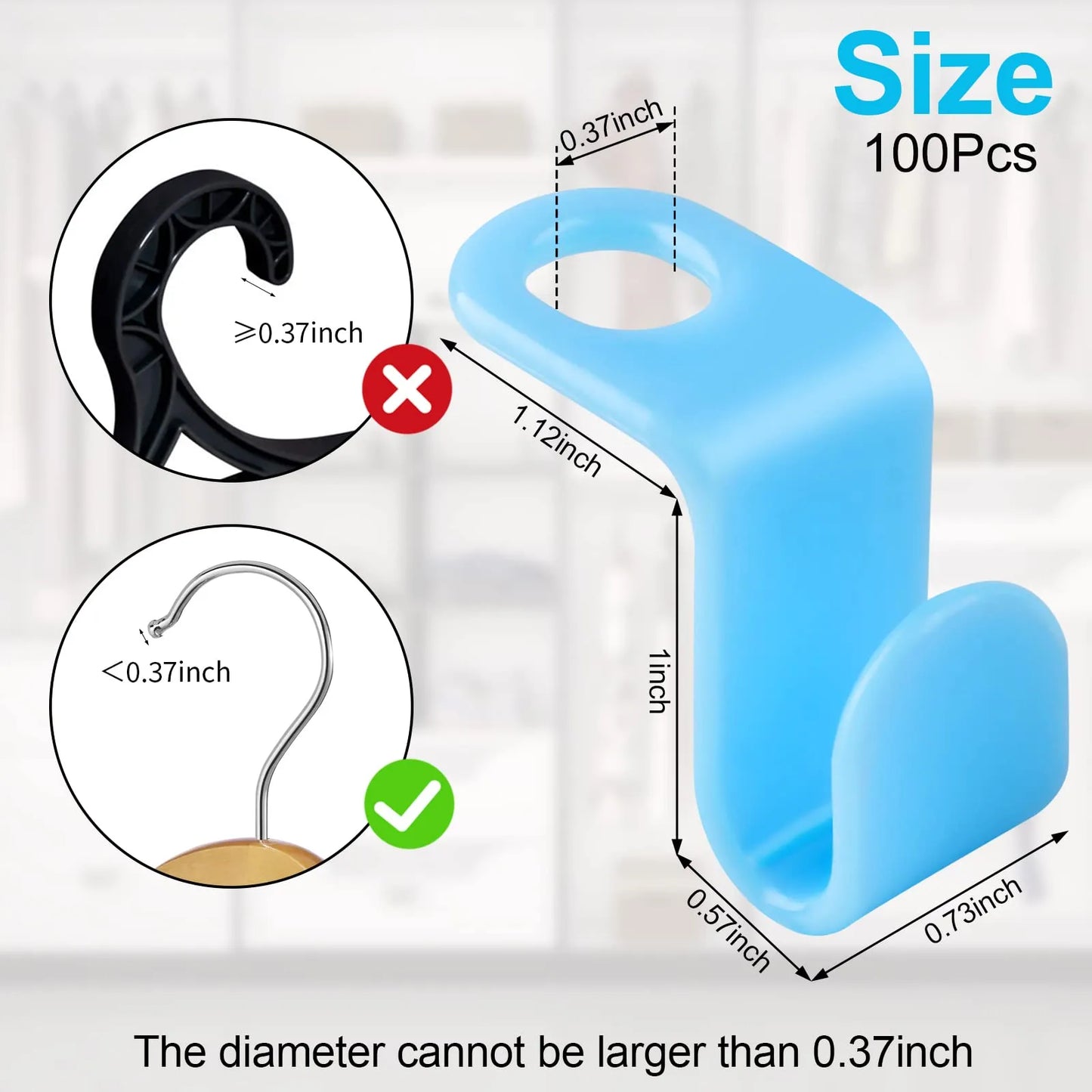 ✨ 100PCS Space-Saving Hanger Hooks – Maximize Your Closet Space in Seconds!