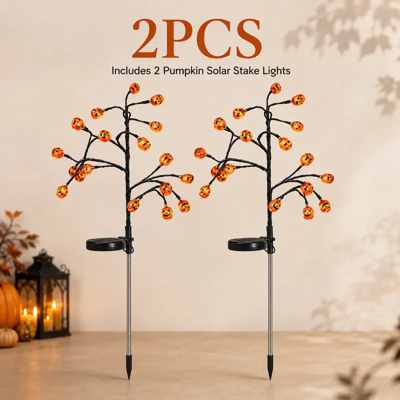 π Pumpkin Solar Stake Lights β Halloween Outdoor Yard Decor