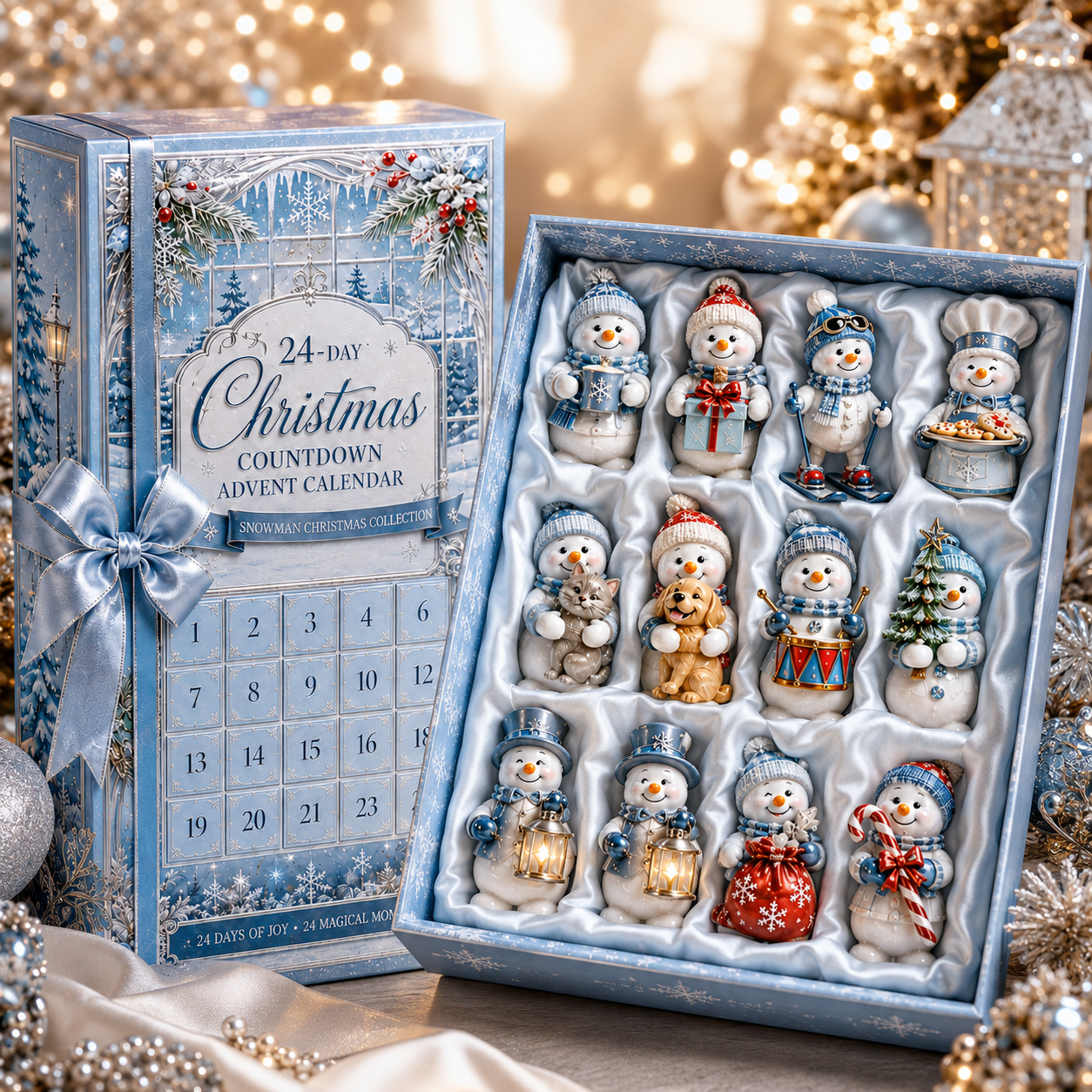 ⛄ 24 Days of Snowman Christmas Cheer Countdown Calendar – Tree Ornaments Keepsake 🎄