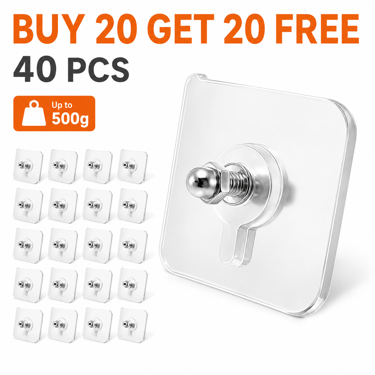 🔨 Self-Adhesive Threaded Wall Mount Screws for No-Drill Hanging 🔩
