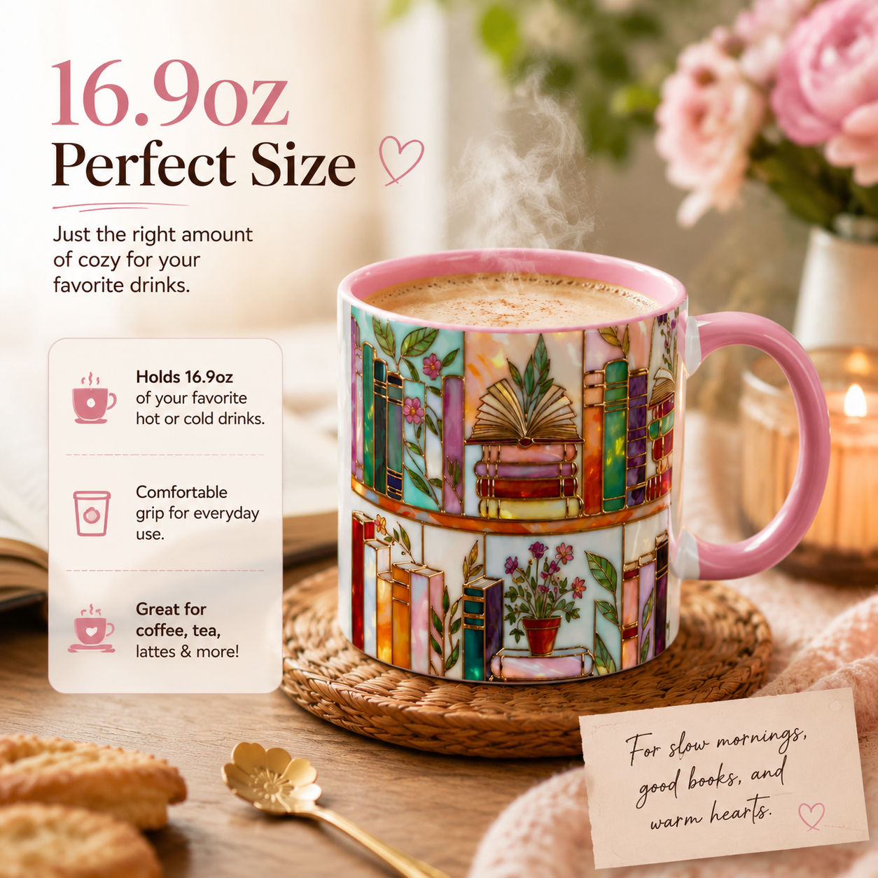 π Cozy Ceramic Coffee Mug πΈ | Perfect Gift for Coffee & Book Lovers