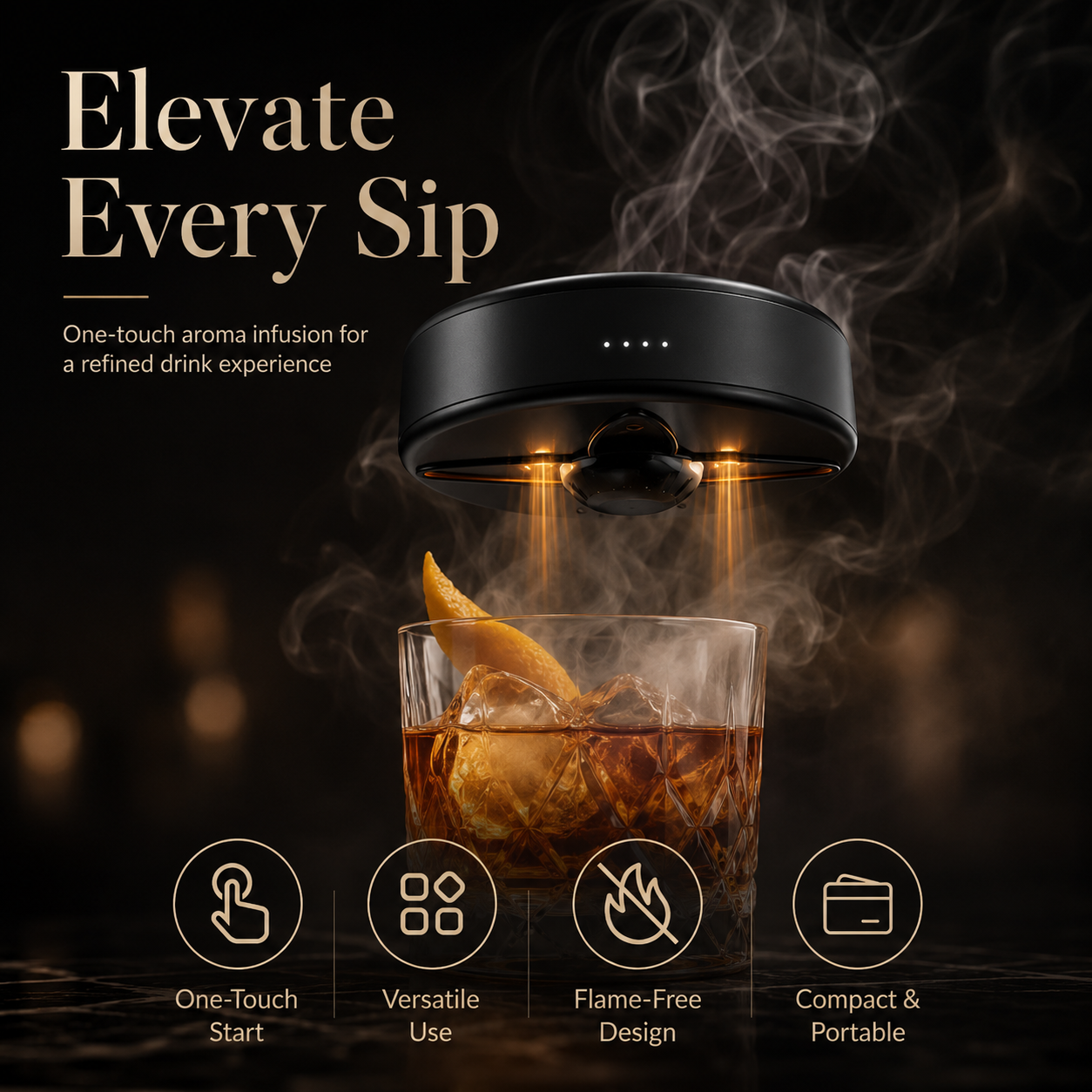 ✨ Electric Aroma Infuser Kit – Whiskey & Cocktail Wood Smoke Infuser