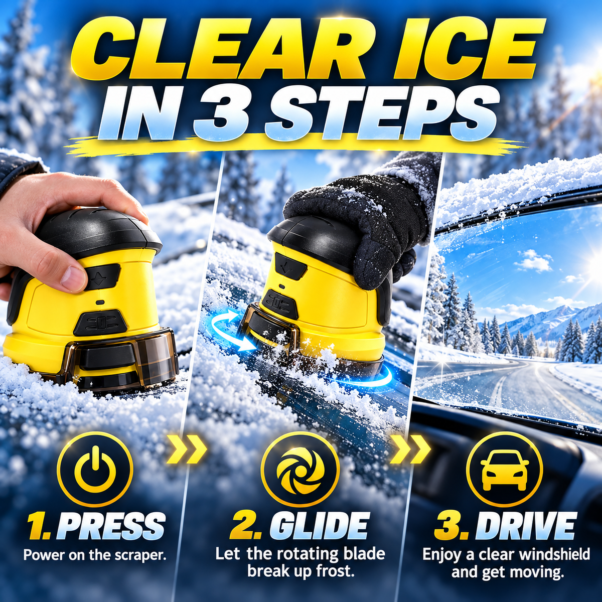 ❄️ Cordless Electric Ice Scraper – Rechargeable Windshield Ice & Frost Remover 🚗