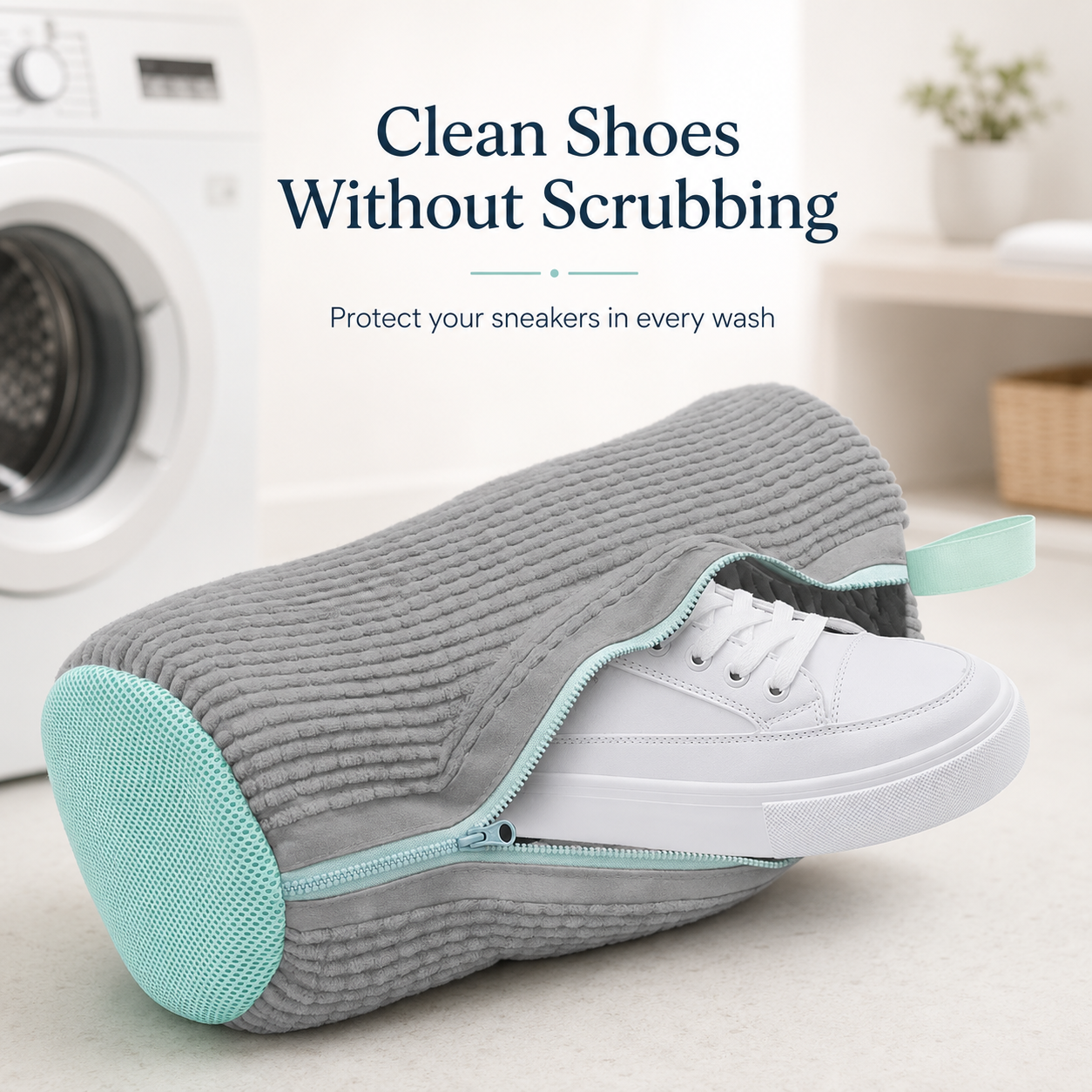 π Shoe Washing Bag β Reusable Sneaker Laundry Bag With Soft Cleaning Fibers