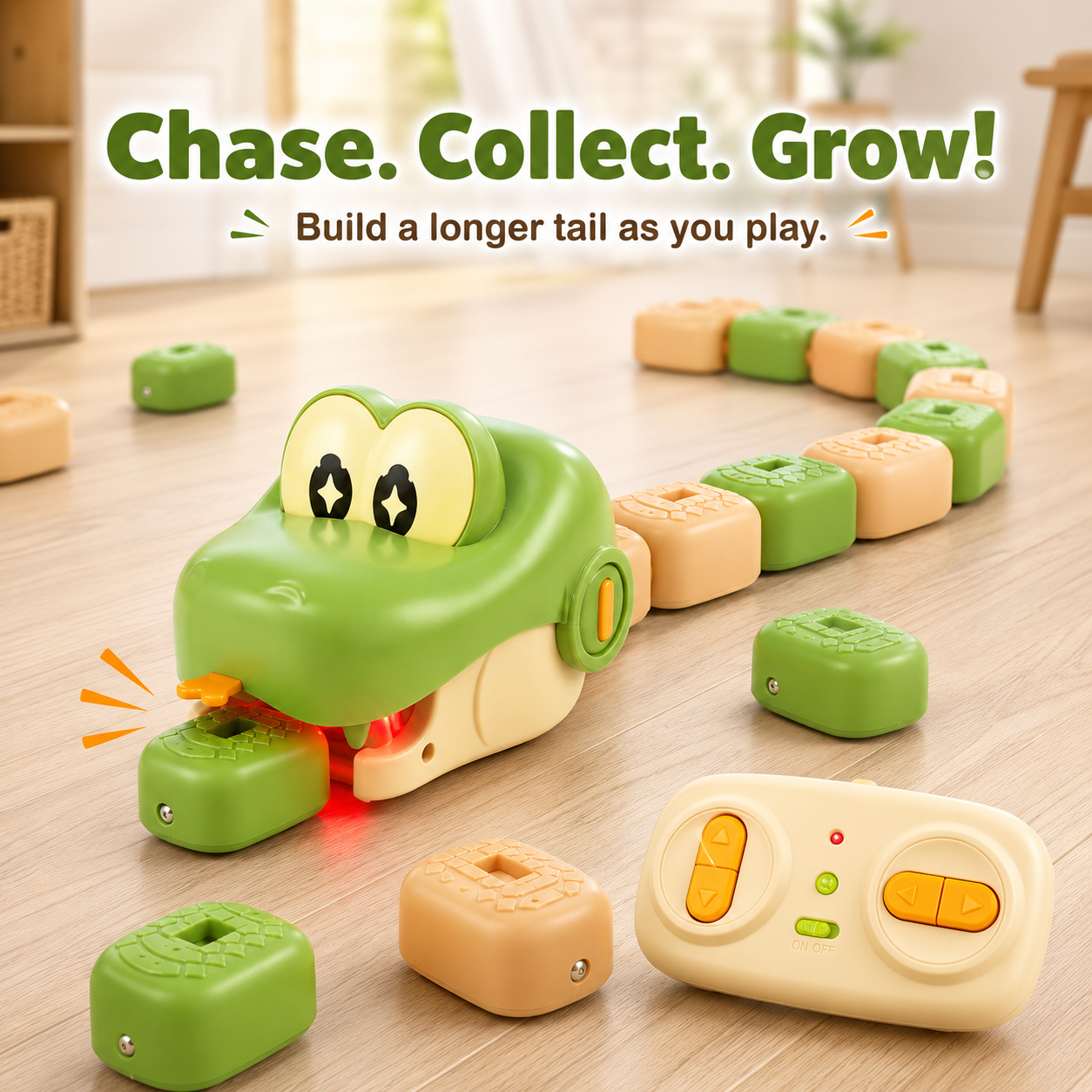 🐊 RC Crocodile Magnetic Block Collecting Car Toy Set 🎮
