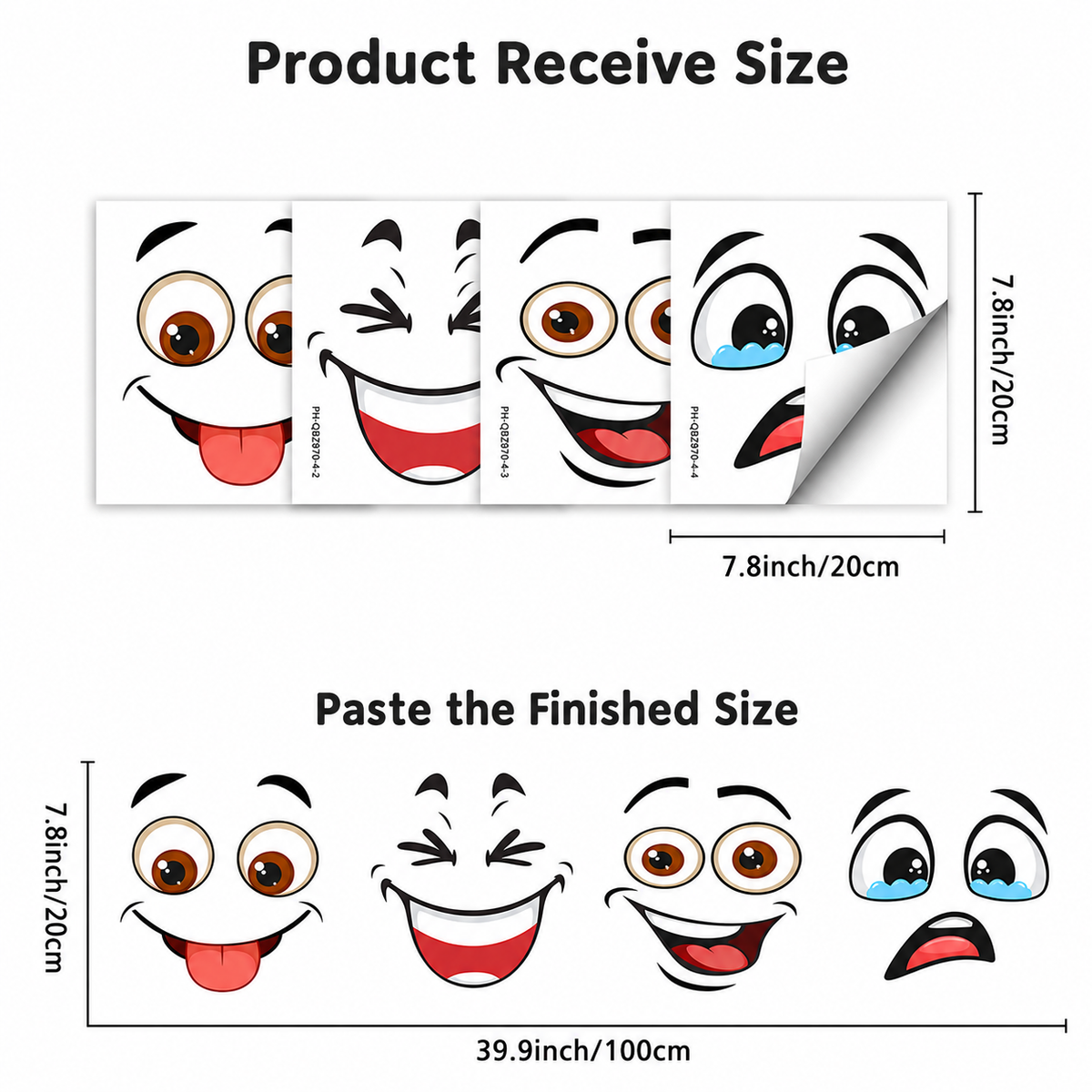😜 Funny Cartoon Face Decal Sticker – Trash Bin & Fridge Decor 🗑️