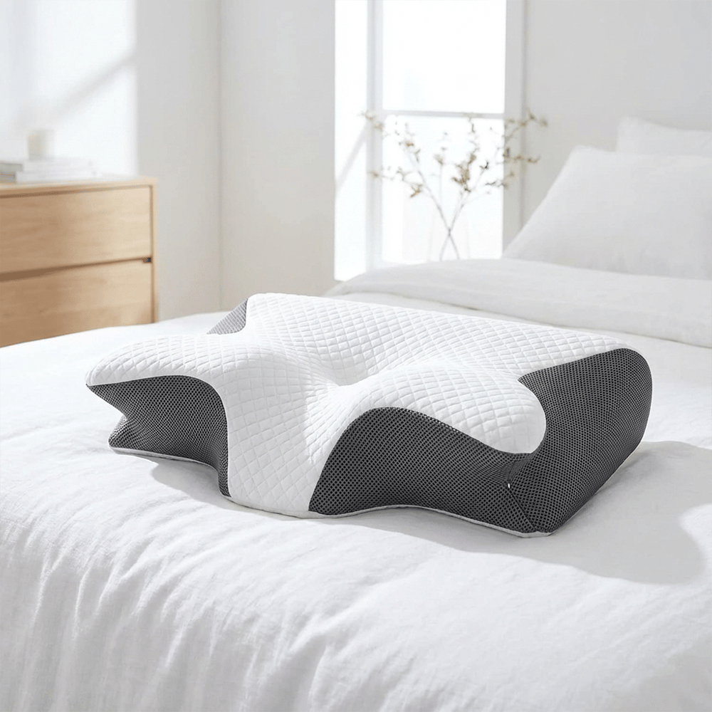 😴 Ergonomic Cervical Memory Foam Neck Pillow for Side, Back & Stomach Sleepers 🌙