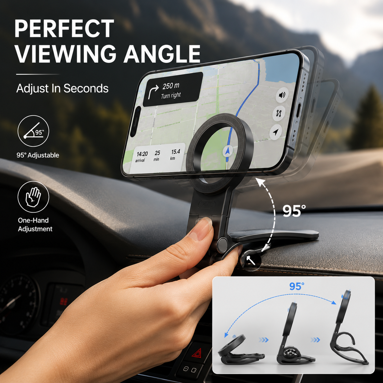 🚗 Foldable Magnetic Dashboard & Sun Visor Car Phone Mount Holder 📱
