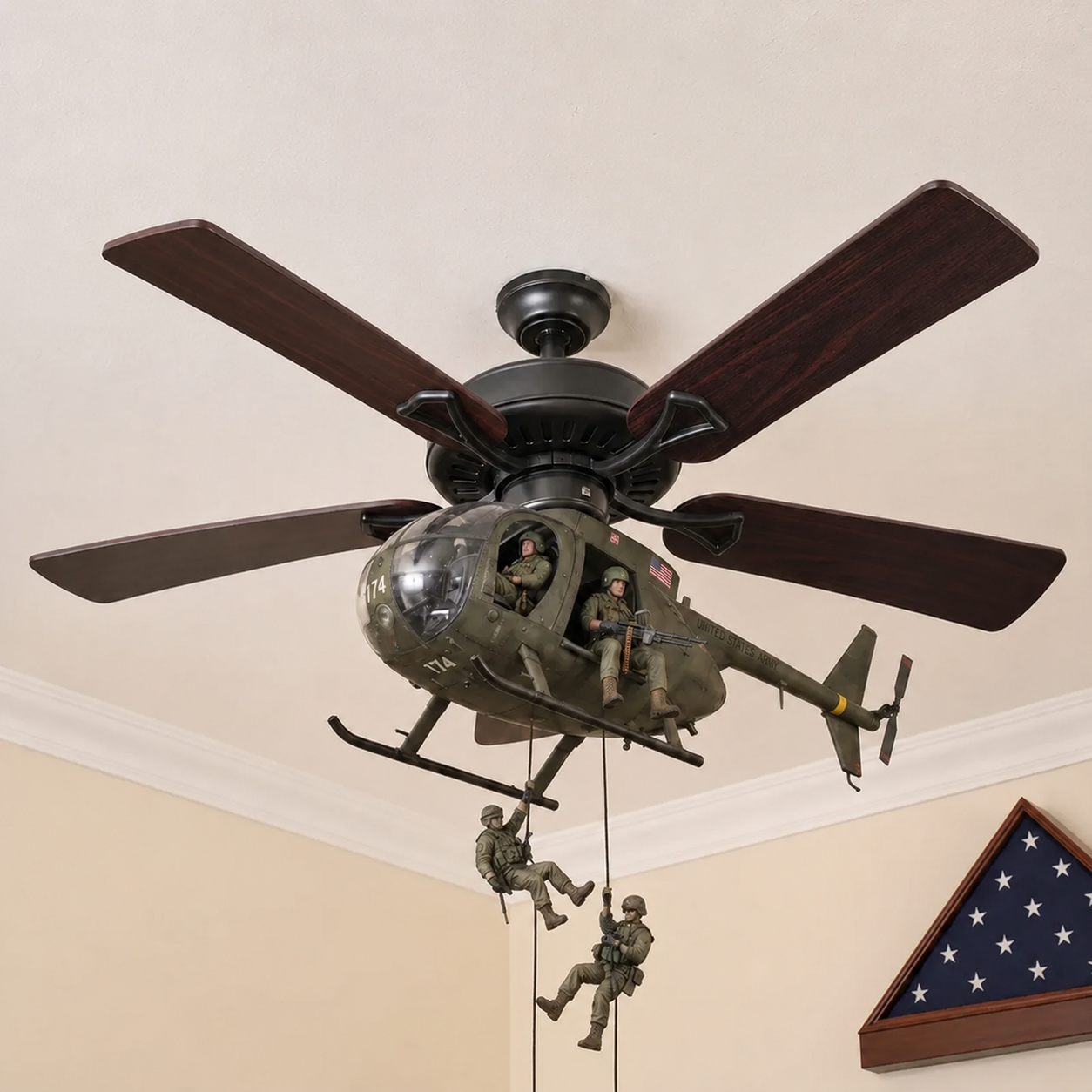 ๐ฅ LAST DAY 50% OFF-๐ Helicopter Ceiling Fan Decoration โ Flying Aviation Display