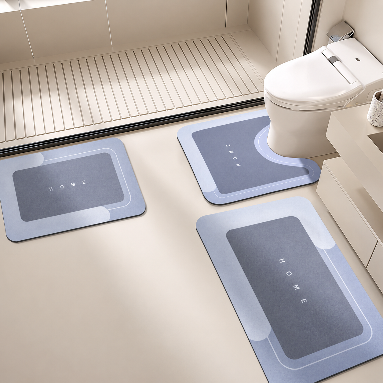 🧼Quick-Dry 3-Piece Bathroom Mat Set