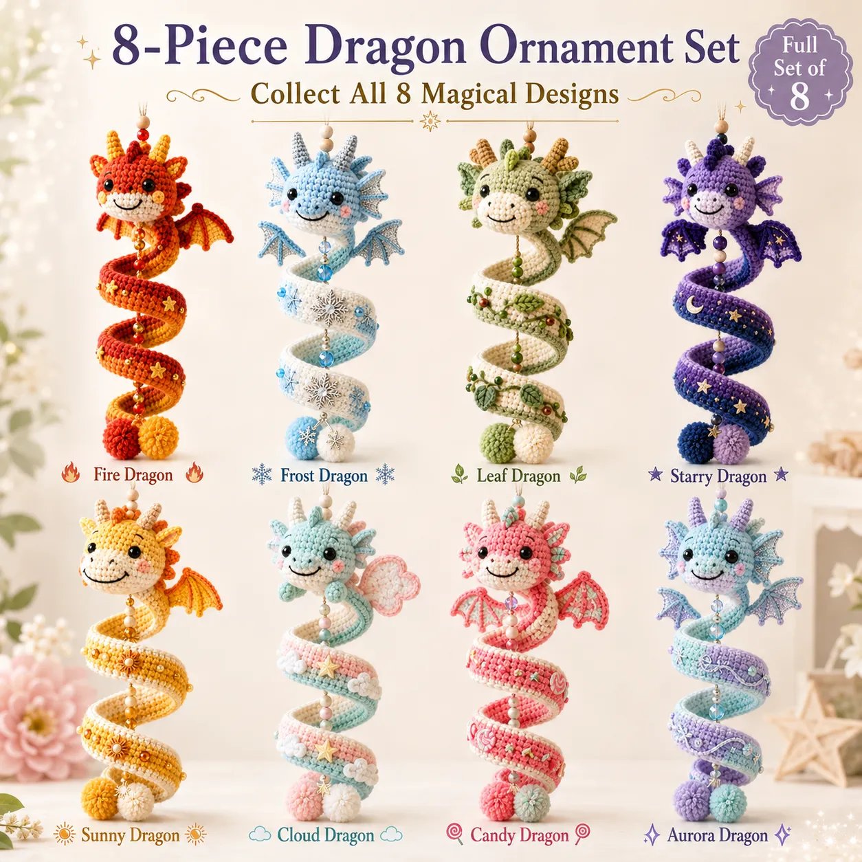⏳ Last Day 49% OFF – 🐉 DIY Dragon Spiral Hanging Ornament Crochet Kit ✨