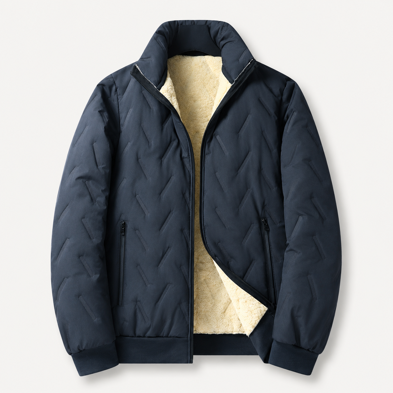 🧥 Men's Wool-Lined Hooded Winter Jacket with Zipper Pockets ❄️