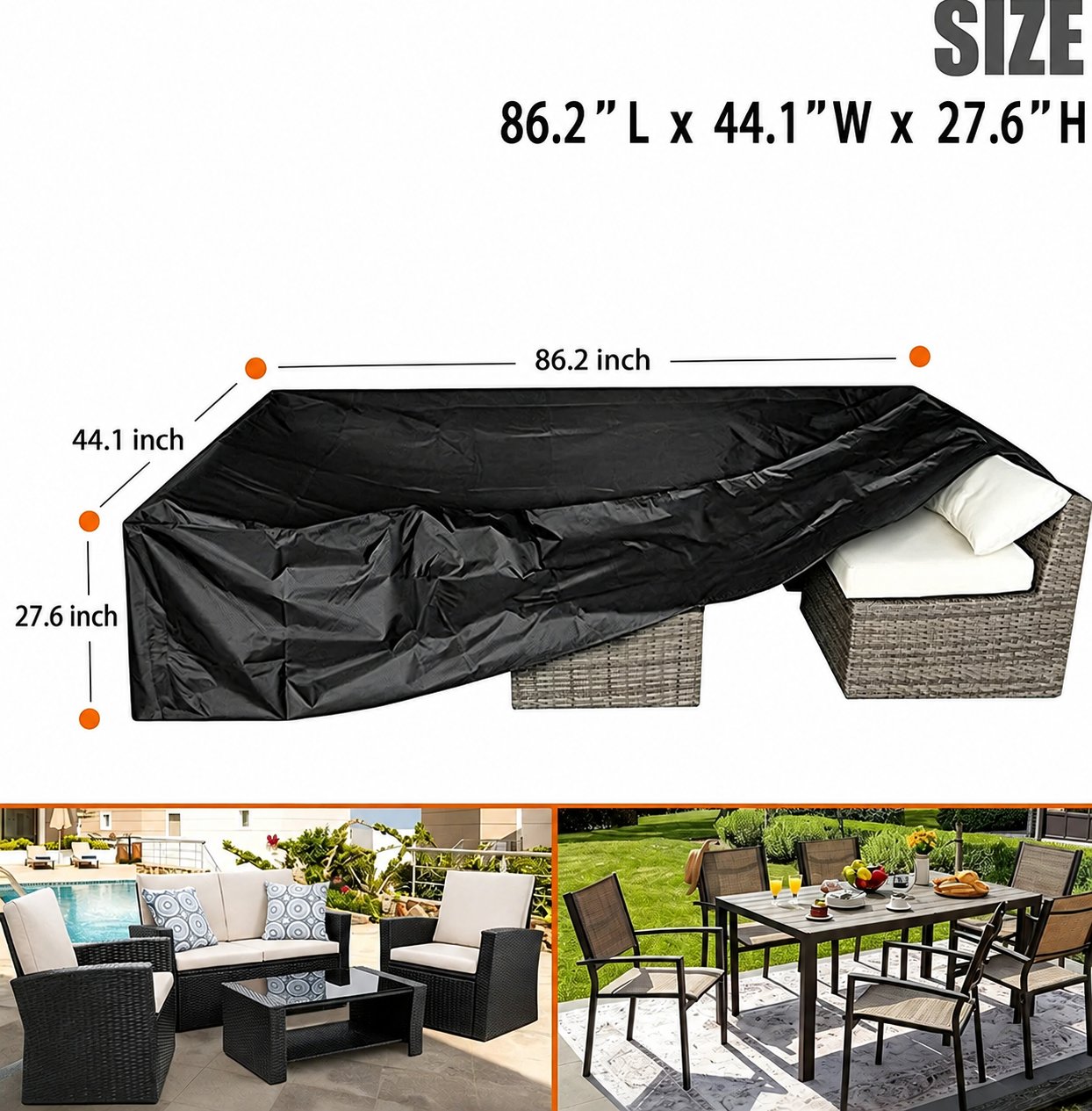 ποΈ All-Weather Waterproof Patio Sofa Cover