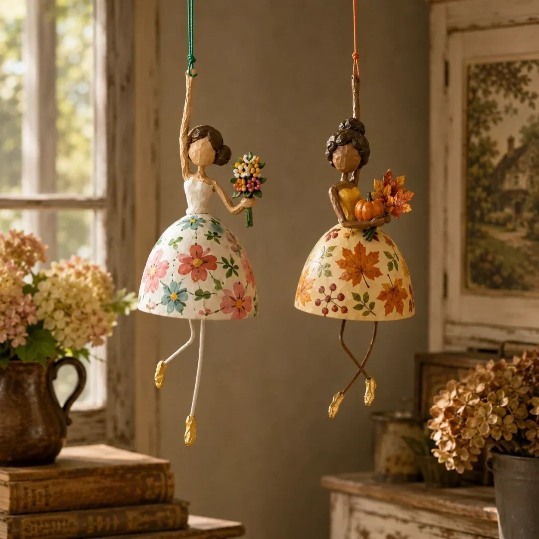 💃 Whimsical Dancing Lady Hanging Ornament – Charming Floral Home Decor 🌸