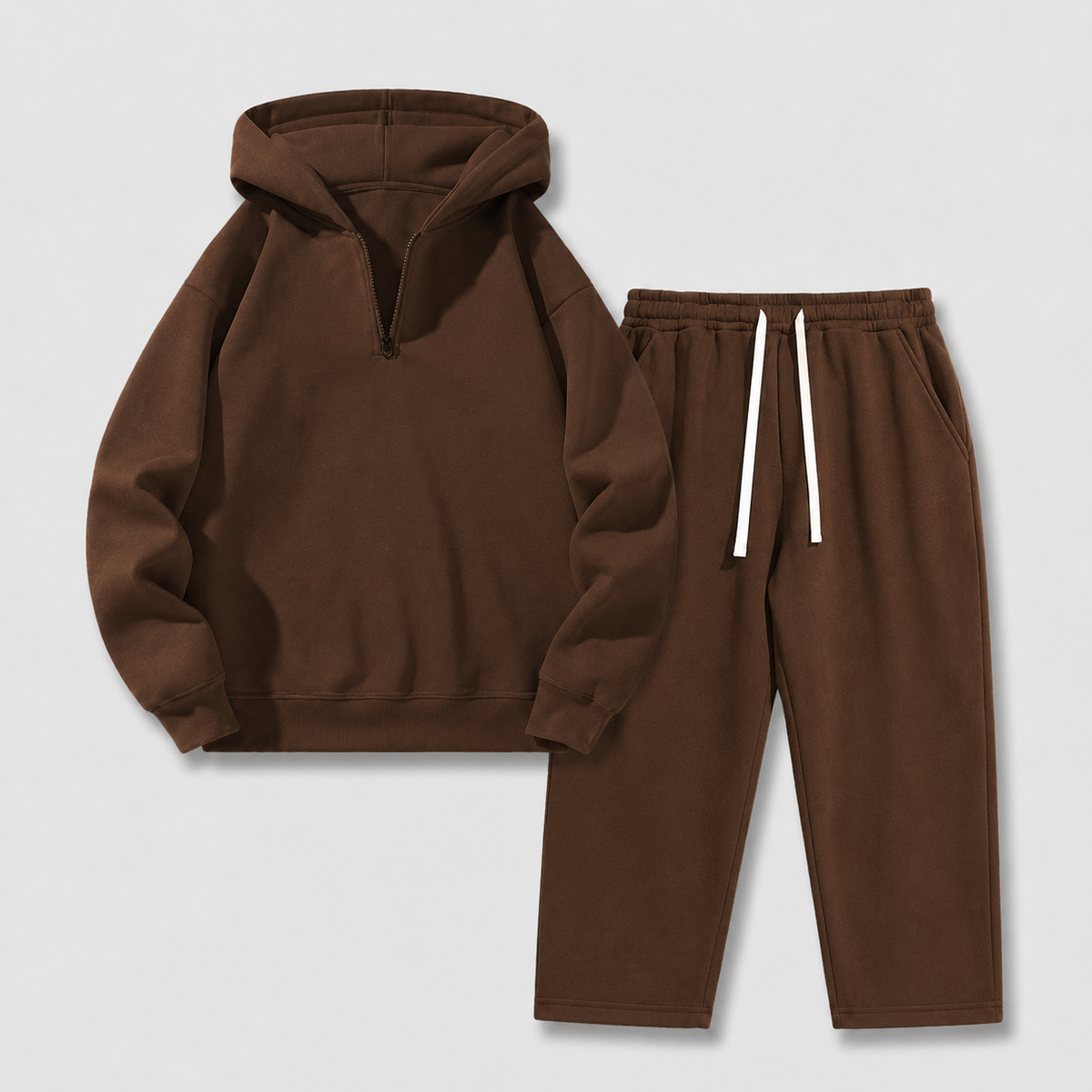 🧥 2-Piece Half-Zip Knit Hoodie & Straight-Leg Sweatpants Lounge Set 👖