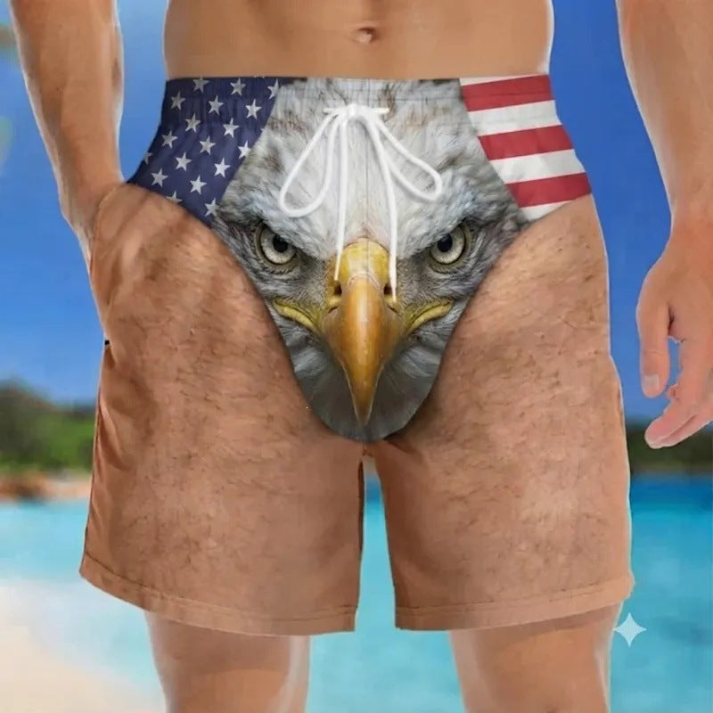 🏖️ Mens Quick Dry Printed Swim Shorts Trunks with Mesh Lining and Drawstring 🌊