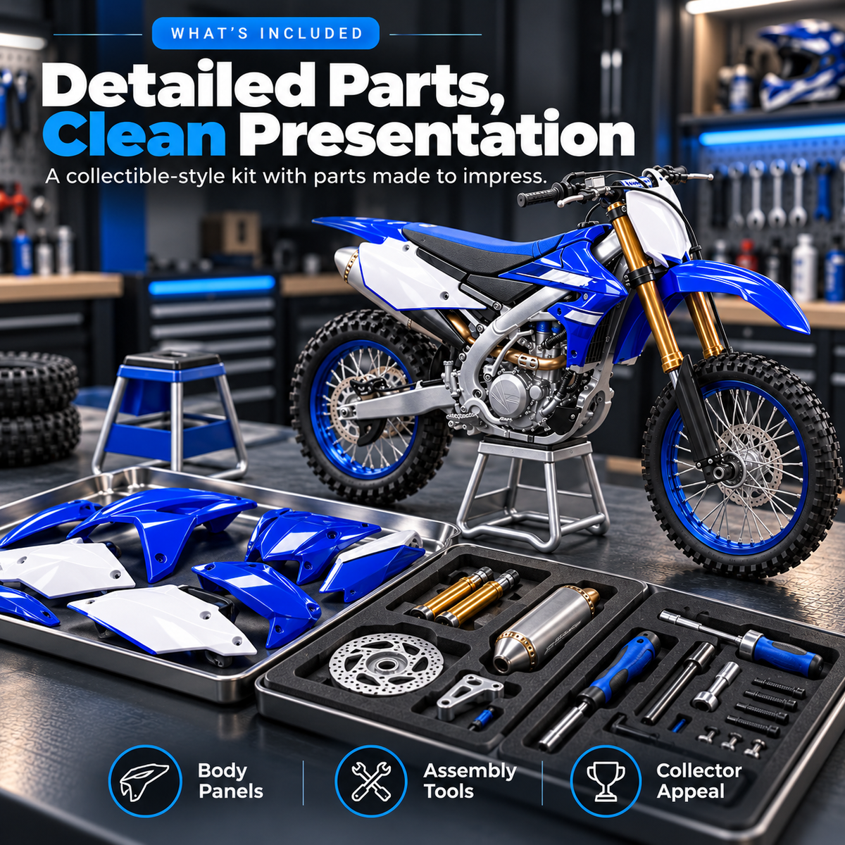 🔥HOT SALE 50% 🏁 DIY Motocross Dirt Bike Model Kit – Build & Display 🏍️