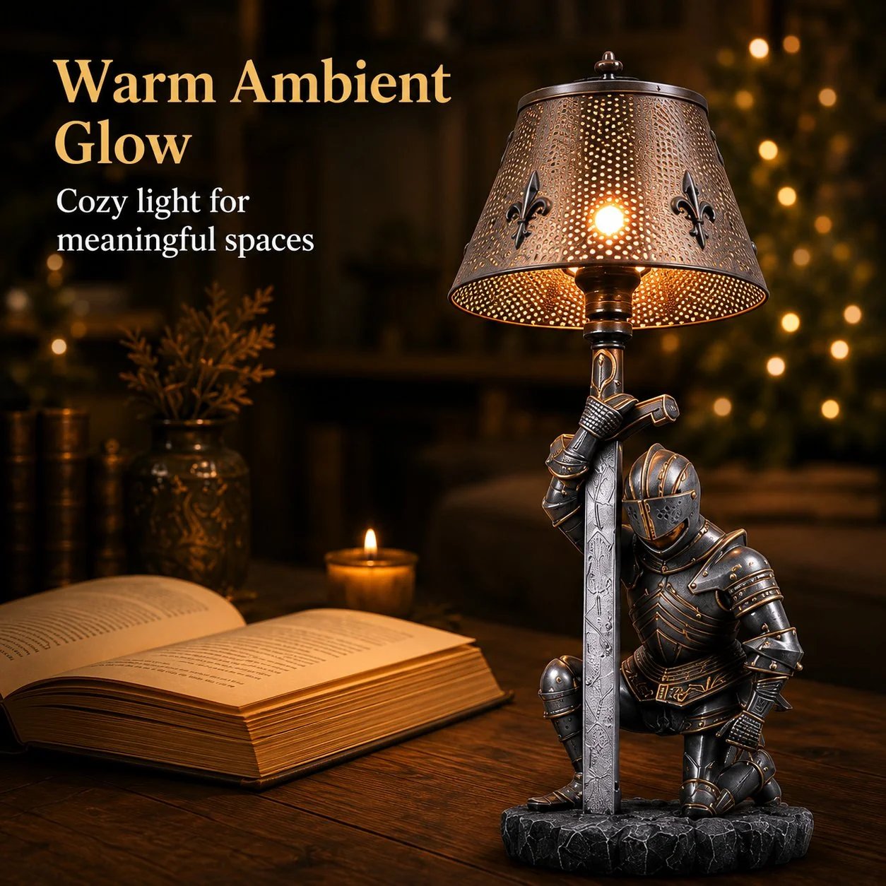 ⚔️ Honorbound Medieval Knight Lamp – Warm Chivalry Decor Light