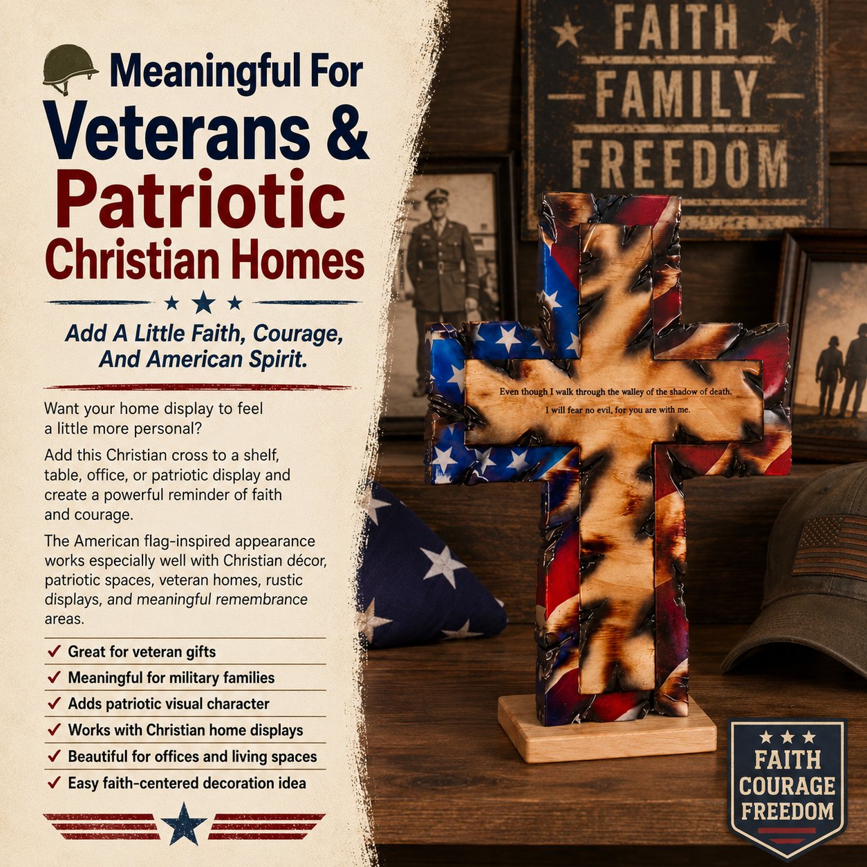 🇺🇸 Faith Over Fear American Cross-Buy 2 Get Free Shipping