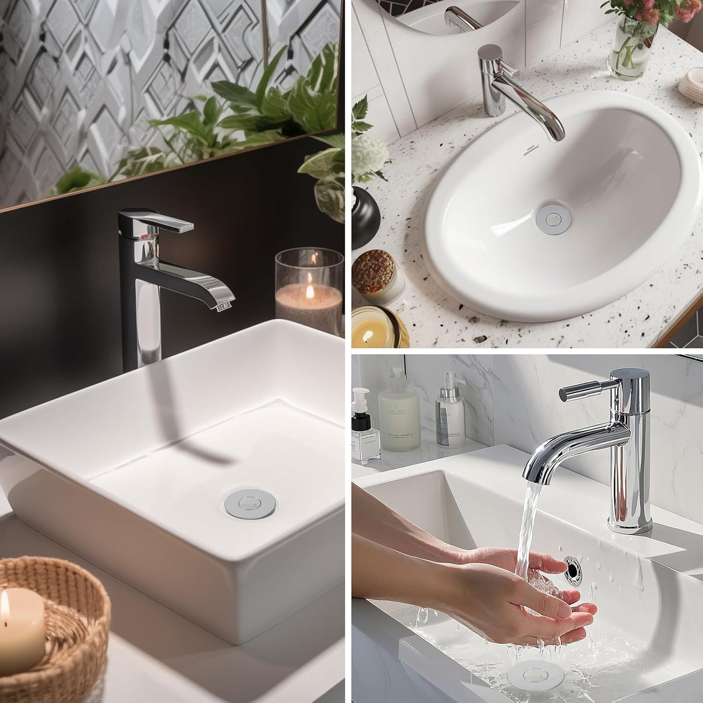 Universal Bounce-Back Bathroom Sink Stopper