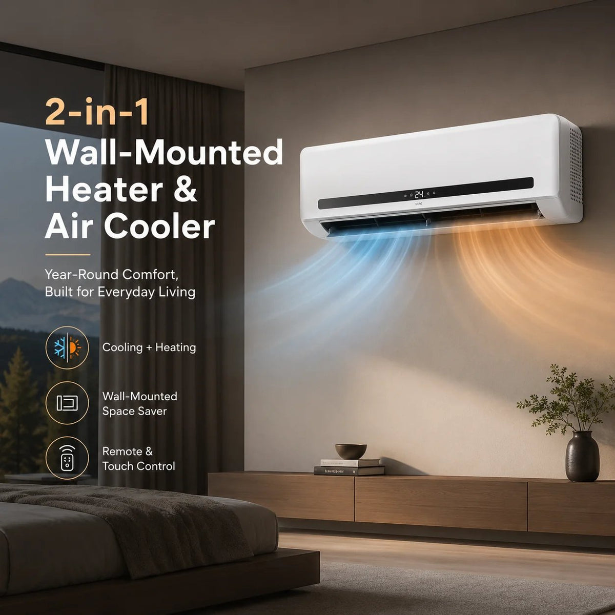 π₯ 50% OFF β 2-in-1 Wall-Mounted Heater & Air Cooler