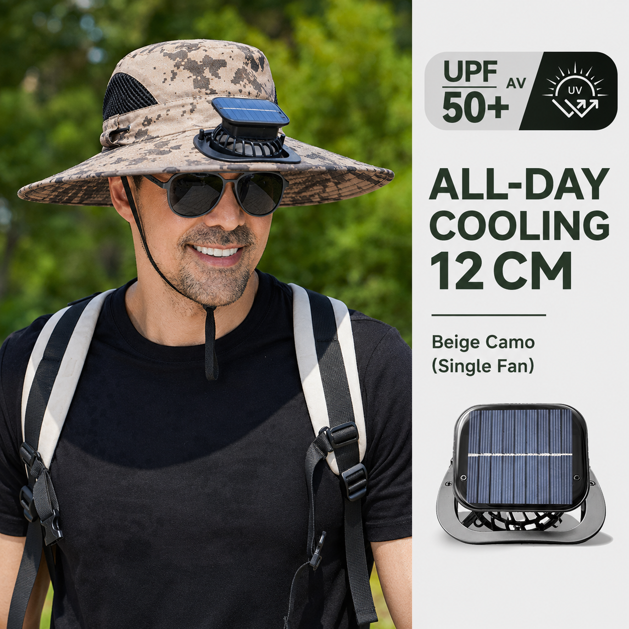 π Solar-Powered Cooling Hat | Stay Cool Outdoors, No Batteries Needed