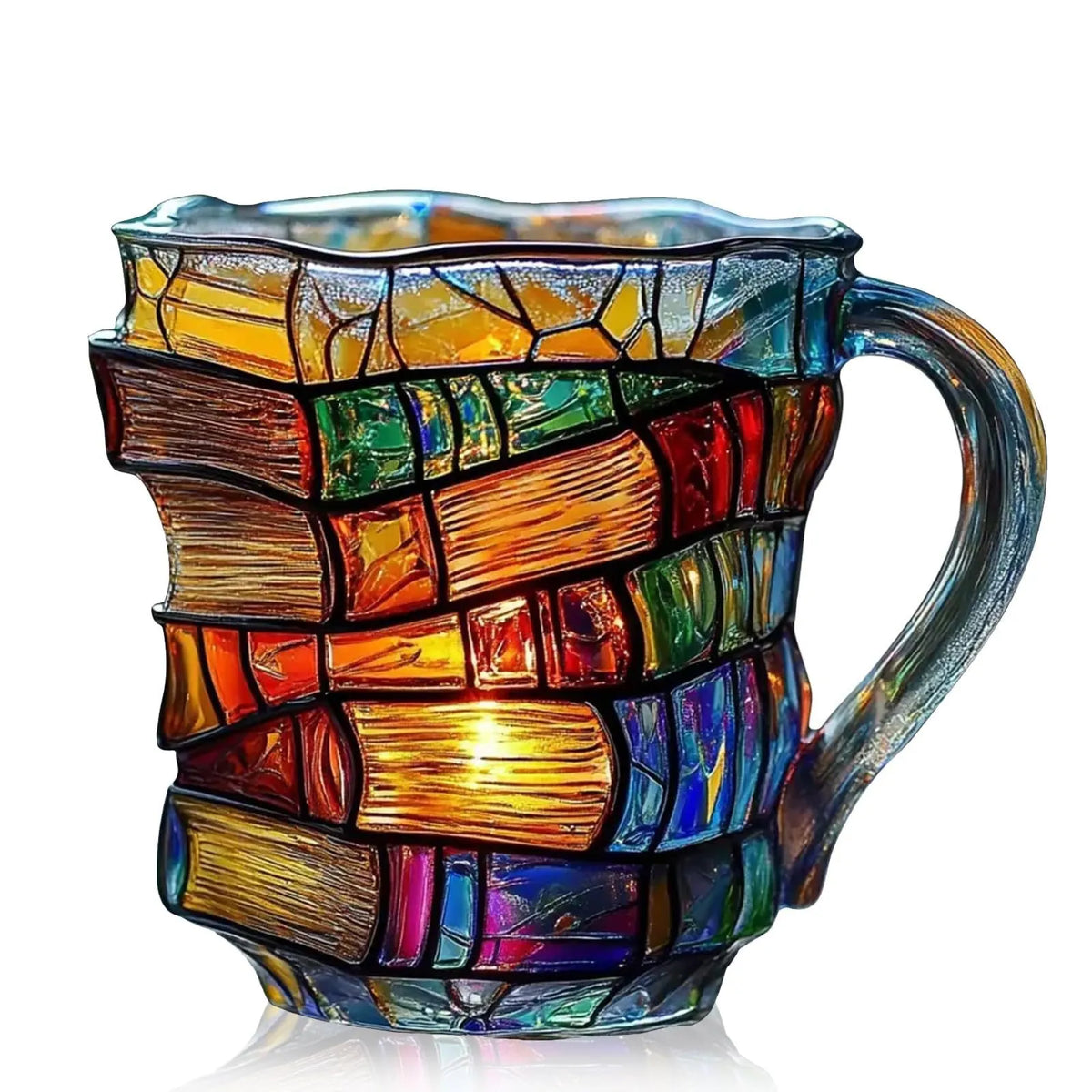 📚 Stacked Book Mug – Colorful Coffee Cup Gift for Book Lovers ☕