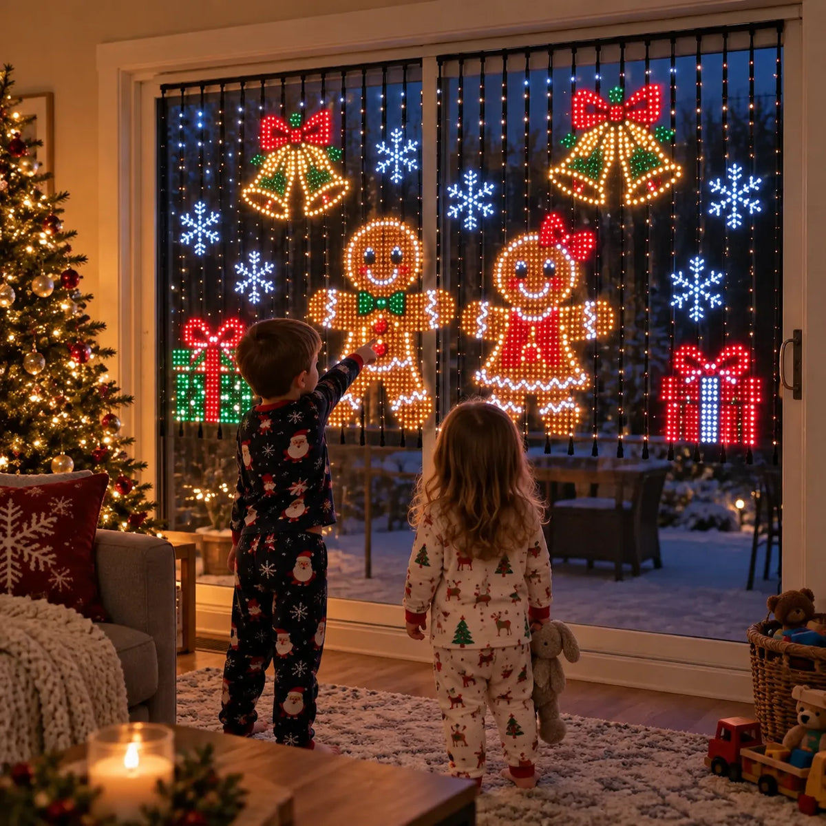 π Smart LED Curtain Lights | App-Controlled Animated Christmas Wall Display β¨