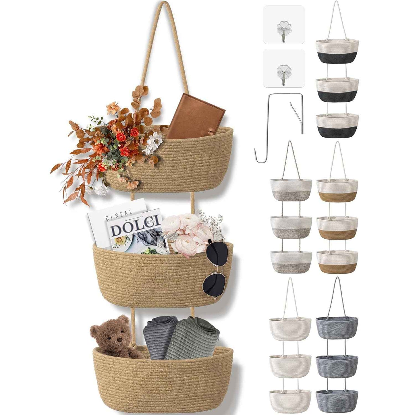 π₯ Woven Cotton Hanging Storage Baskets β A Beautiful Space-Saving Organizer For Every Room π§Ί
