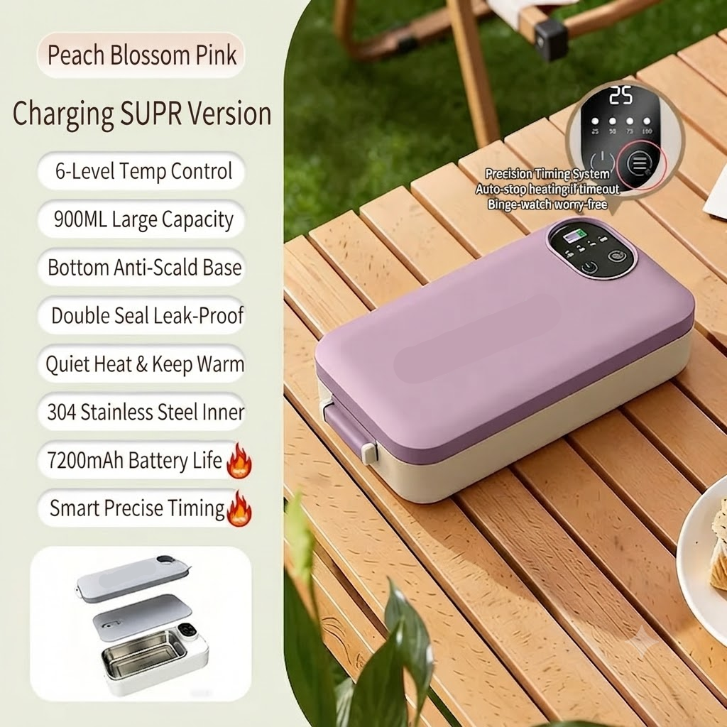 🔥 Portable Electric Lunch Box | Rechargeable Self-Heating Food Warmer