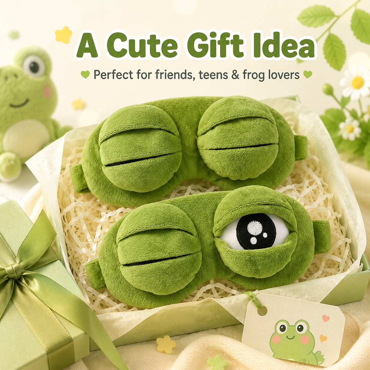 🐸Plush Comfort 3D Sad Frog Sleep Mask