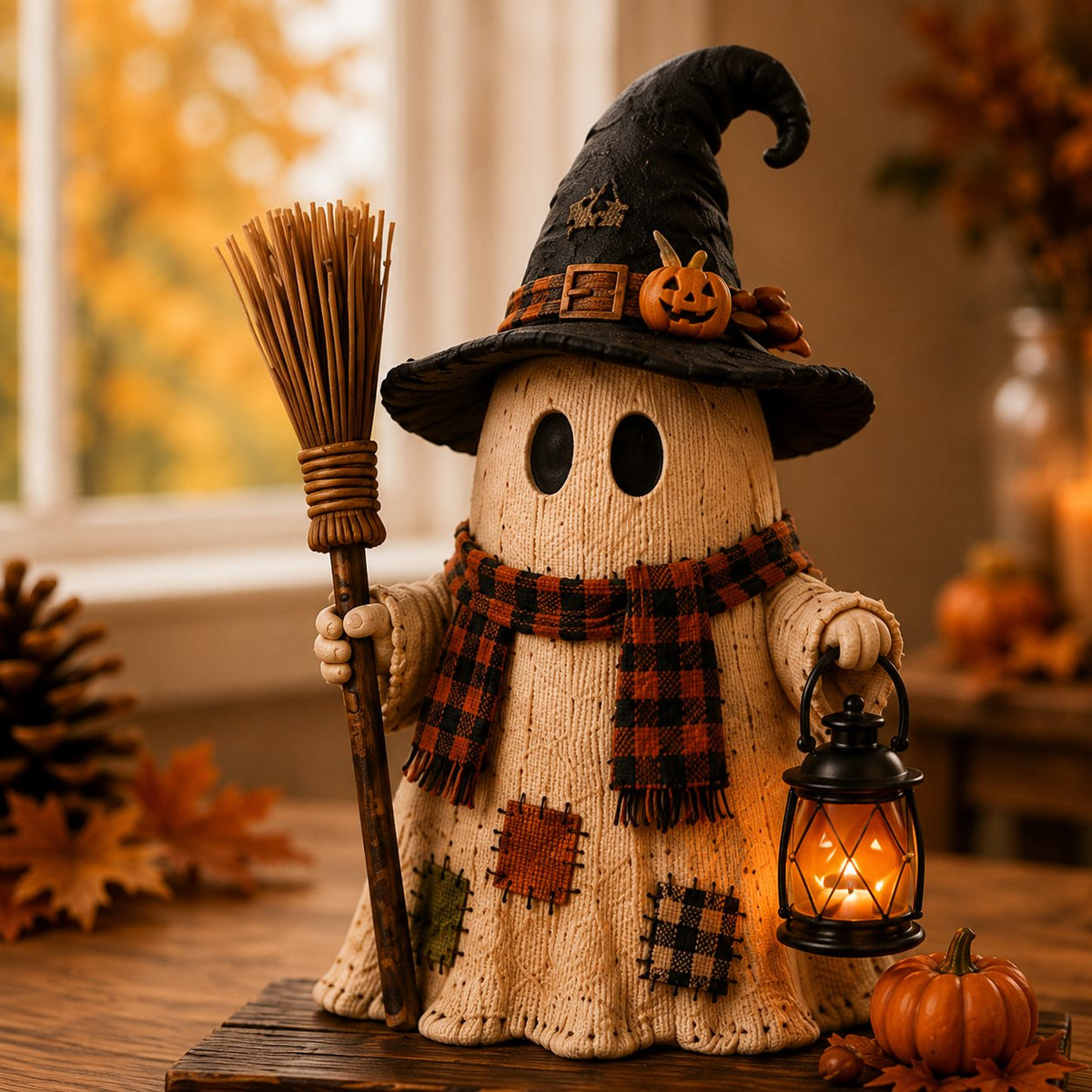 🔥Last Day 49% OFF -🎃 Cute Spooky Halloween Mantel Figurine – Cozy Resin Decor 🍂