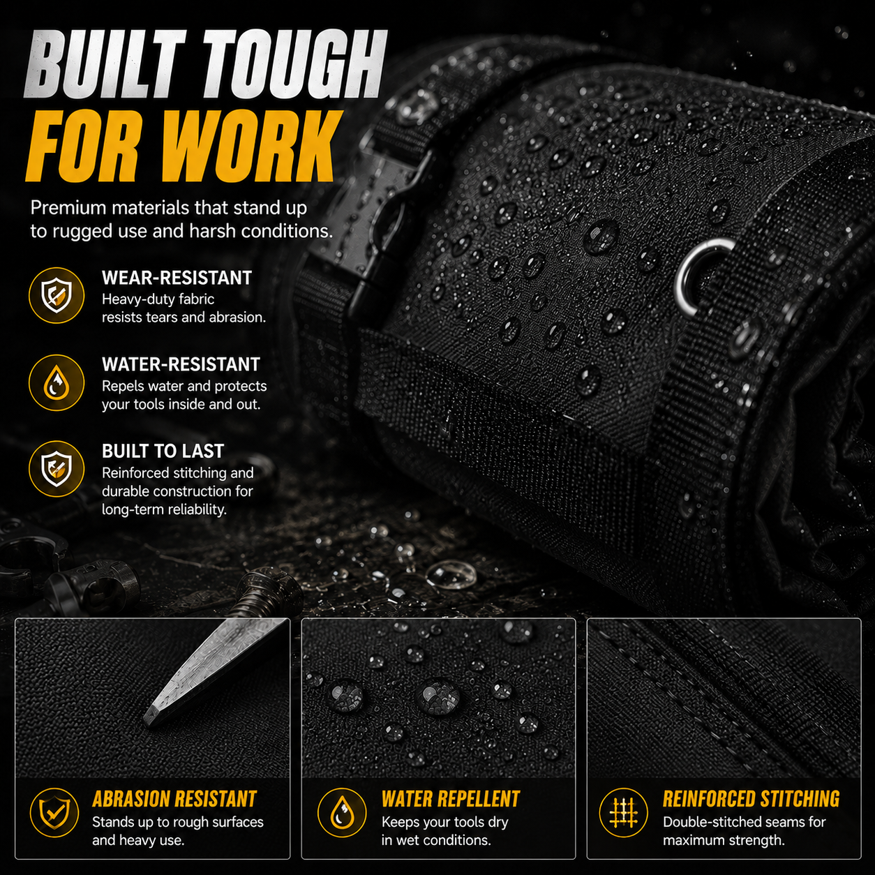 🛠️ Universal Heavy-Duty Roll-Up Tool Bag