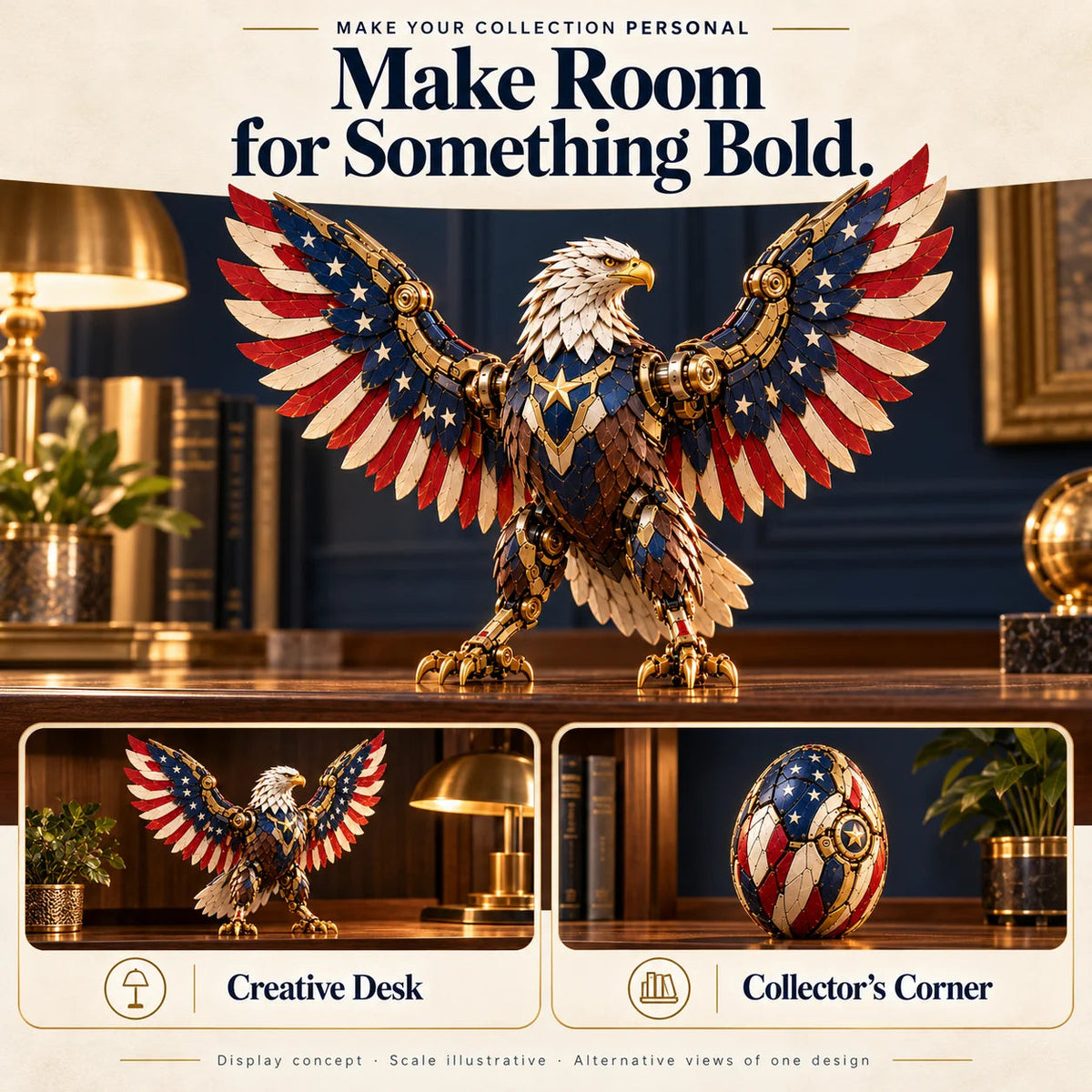 🔥🇺🇸 American Eagle Transforming Egg - Stars & Stripes Mechanical Figure 🦅