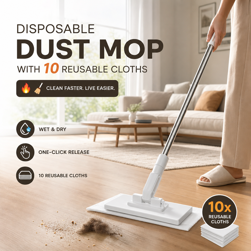 ๐ LAST DAY! 50% OFF ๐ฟ๐ฆ Disposable dust mop with 4 reusable covers ๐งนโจ