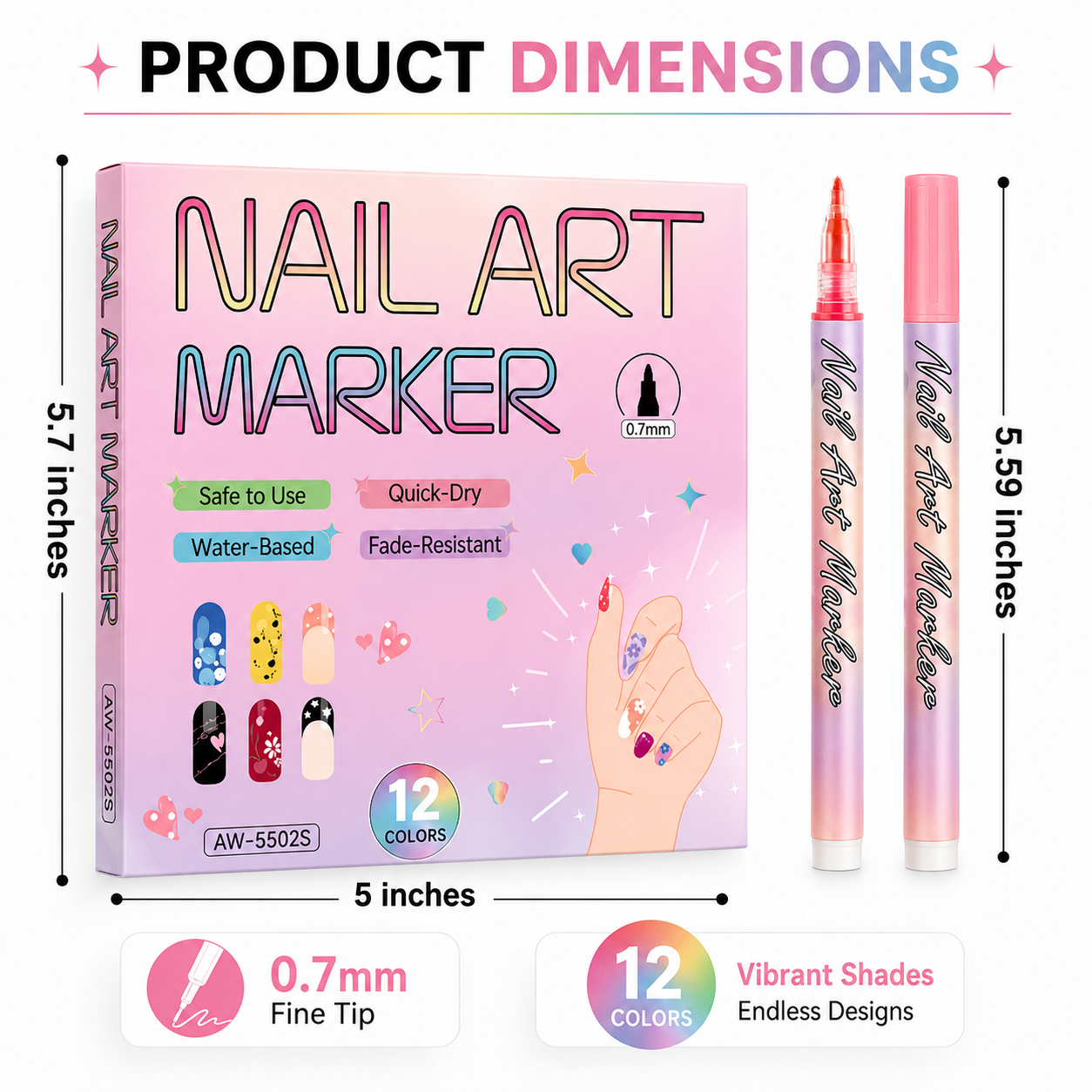 π₯ 50K+ Sold! 12-Color Nail Art Pens Set β Ultra-Fine DIY Manicure Paint Pens