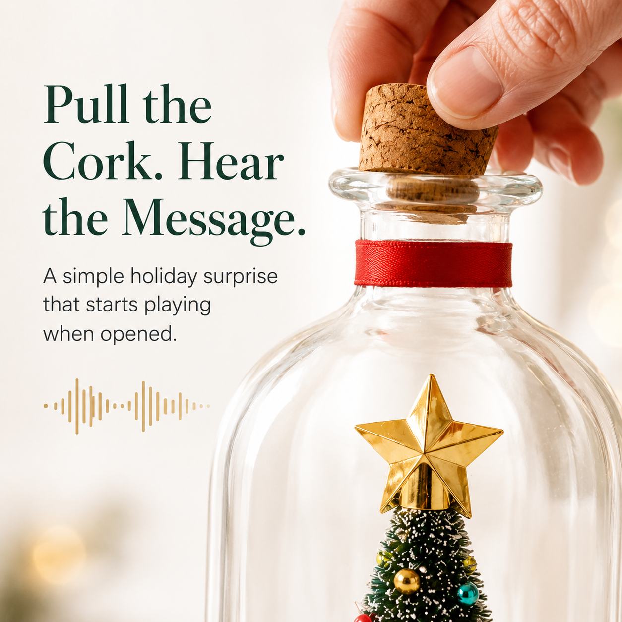π Mr. Christmas 8" Recordable Christmas Tree Message In A Bottle