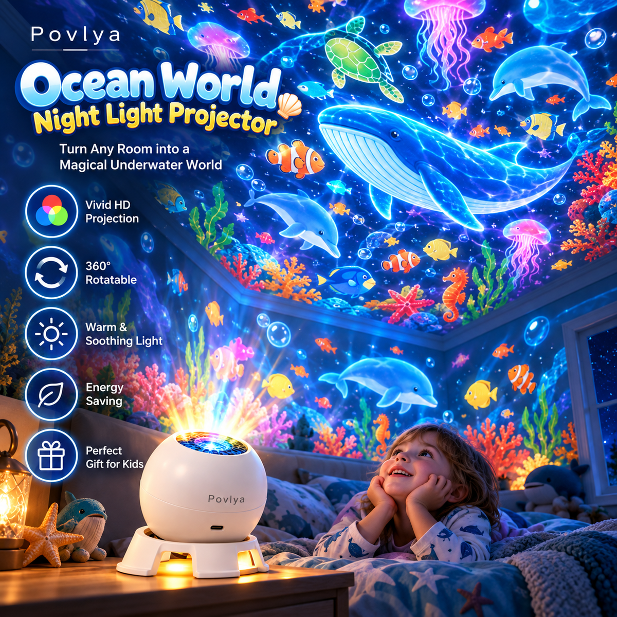 π¦π Ocean & Dinosaur World Projector β 360Β° Magical Adventure for Kids