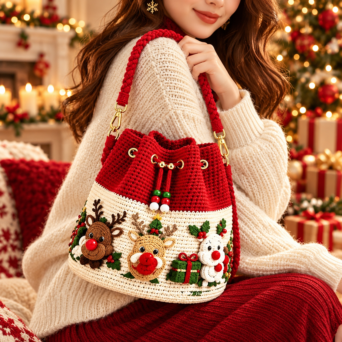 π Handcrafted Holiday Love β Pure Crochet Christmas Bucket Bags! β€οΈ