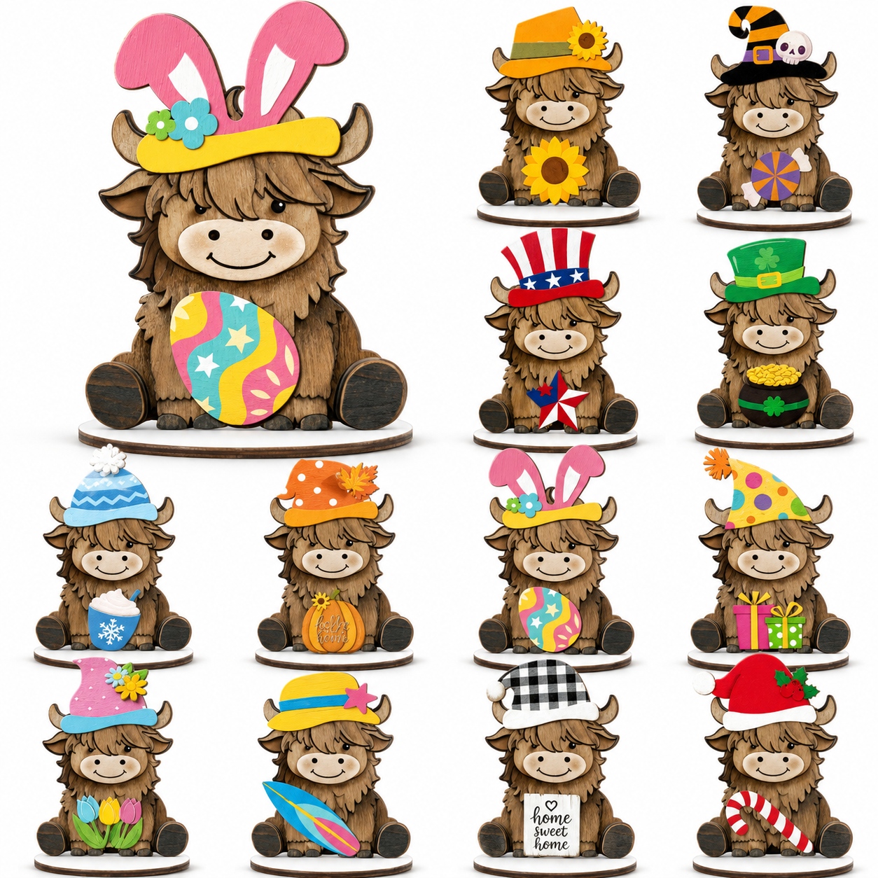 🔥LAST DAY 55% OFF 🔥 Interchangeable Animal Wooden Decor Set
