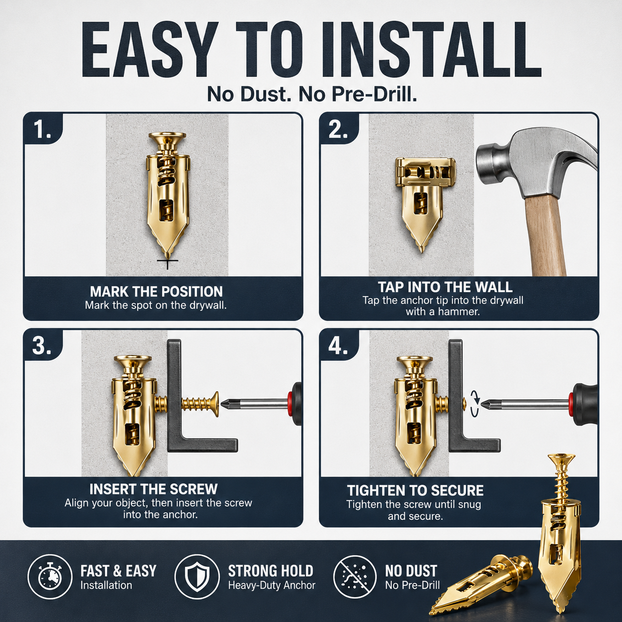 π 80PCS Wall Anchor & Screw Kit β Strong Hold for Home Repairs