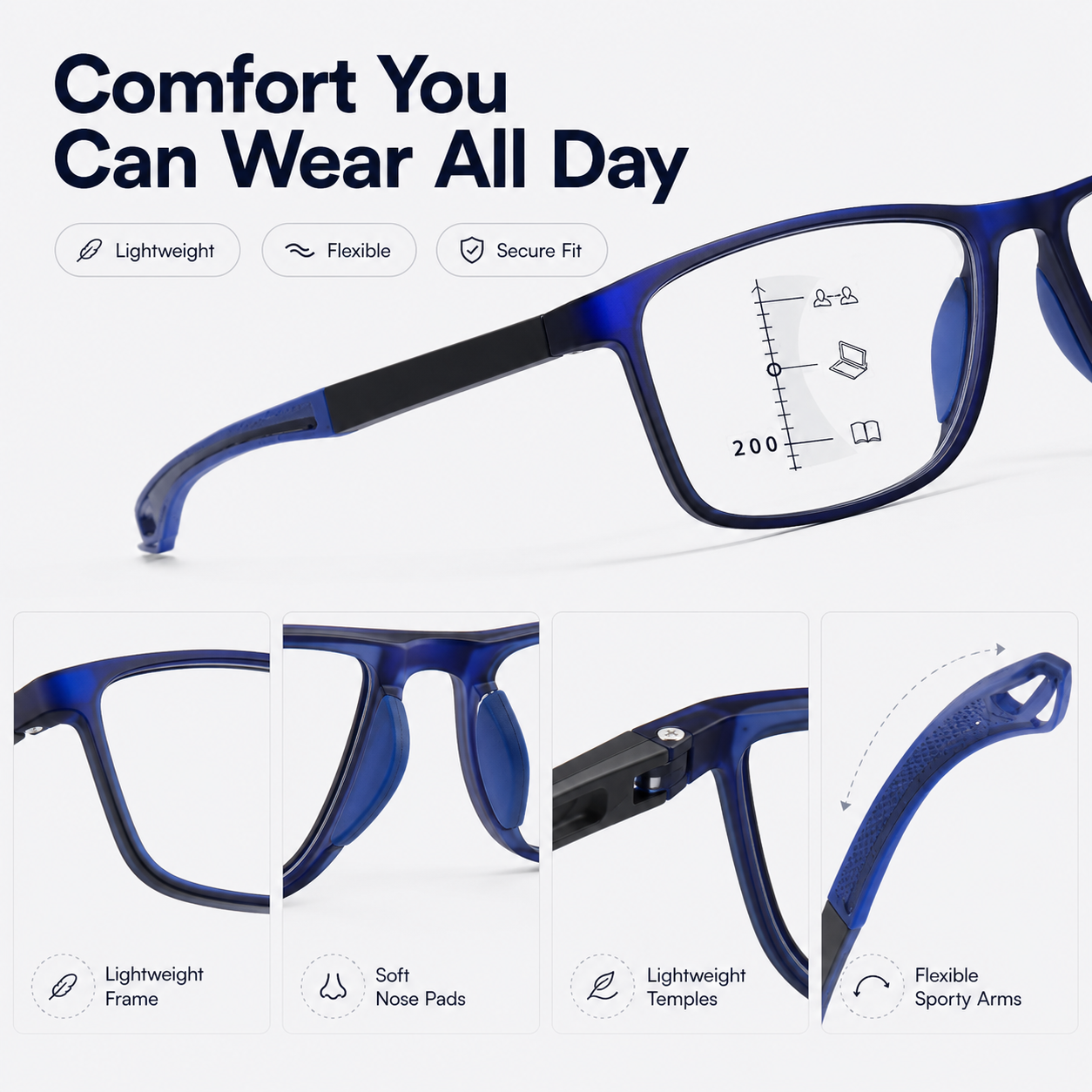 👓 VisionSync Multifocal Glasses – Clear Vision Near & Far