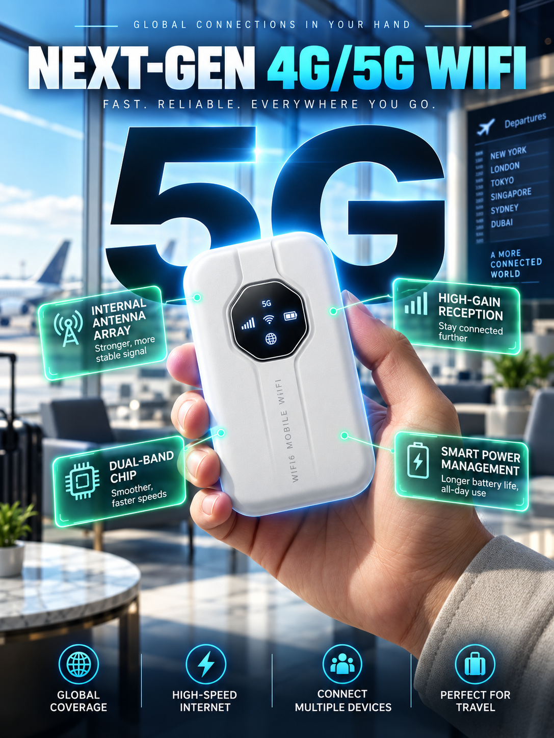 🌍 Boundless Portable WiFi – Global Coverage, Free for Life | No SIM, No Contract