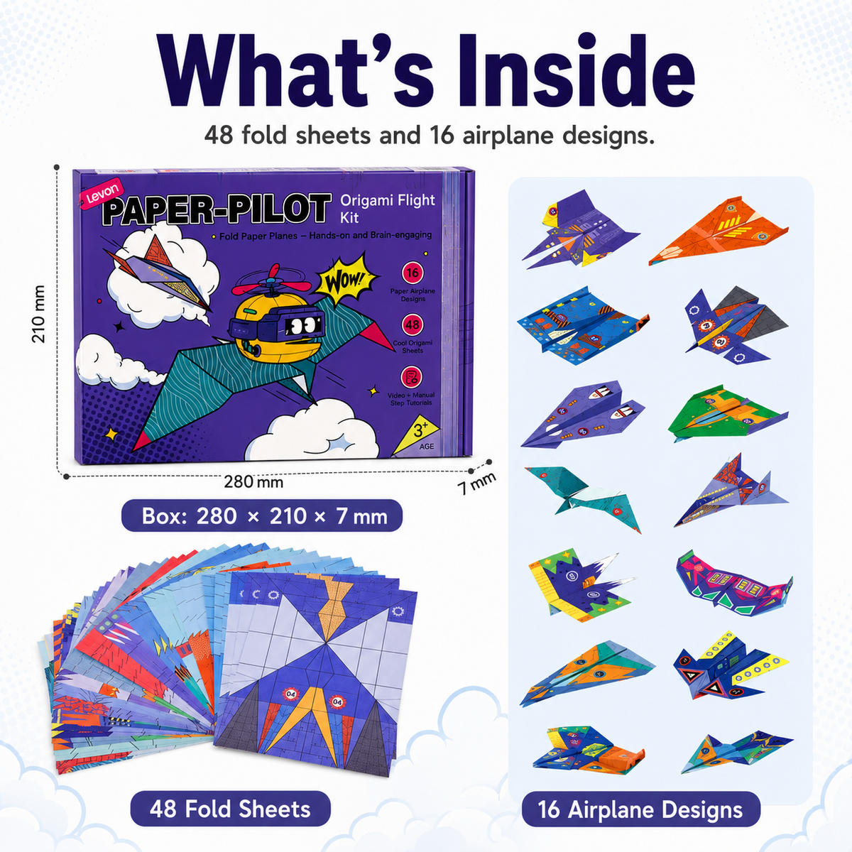 ✈️ Paper Airplane Kit for Kids – 16 Origami Flight Designs
