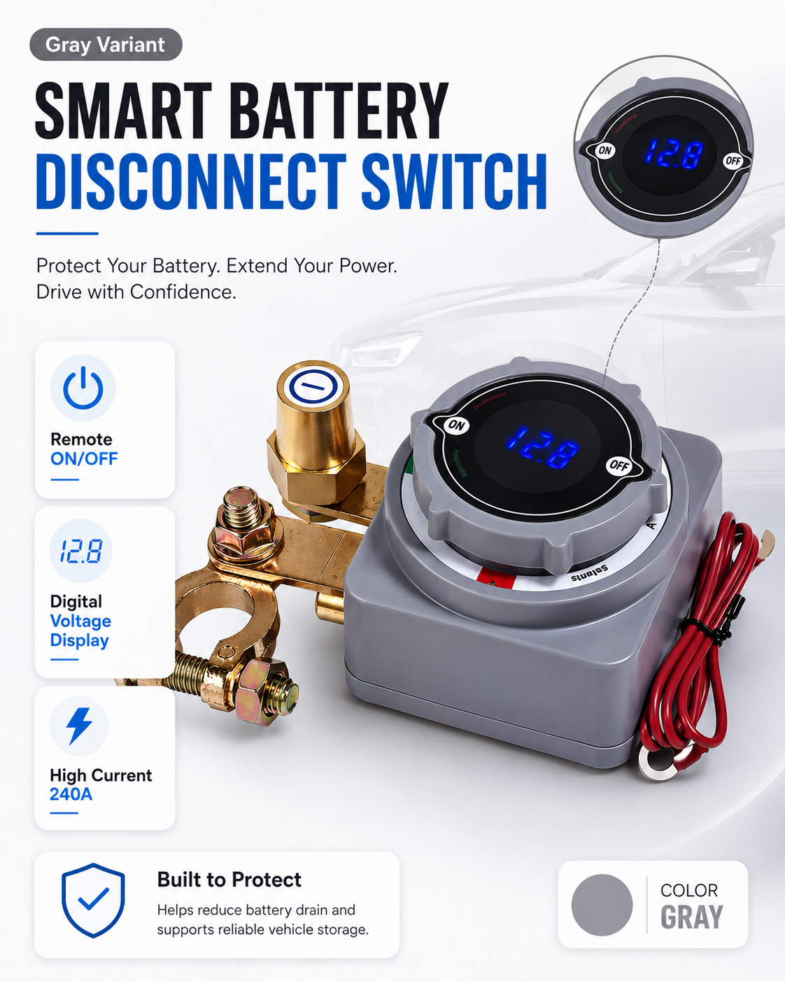 π Smart Remote Battery Disconnect Switch β Voltage Display & Dual Key Fobs