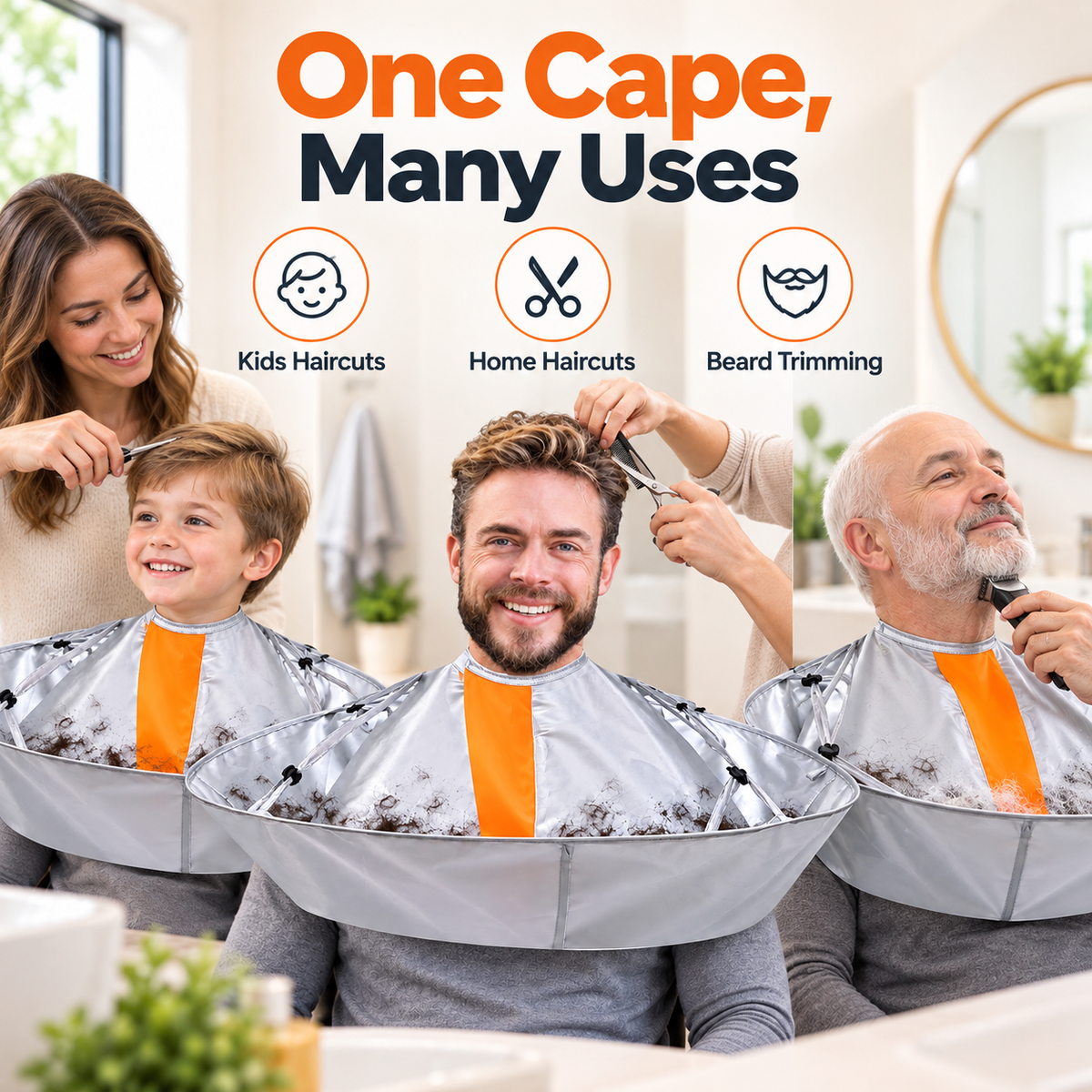 ✂️ ✨Hair Cutting Cape with Hair Catcher – Easy At-Home Haircuts