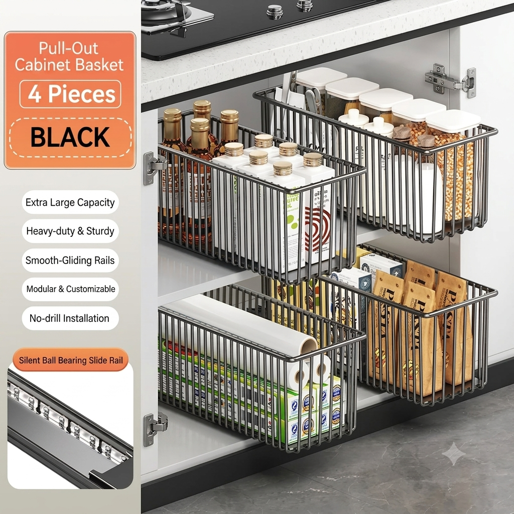 π₯ β Last Day: 55% OFF! π Premium Space-Saving Cabinet Storage Basket