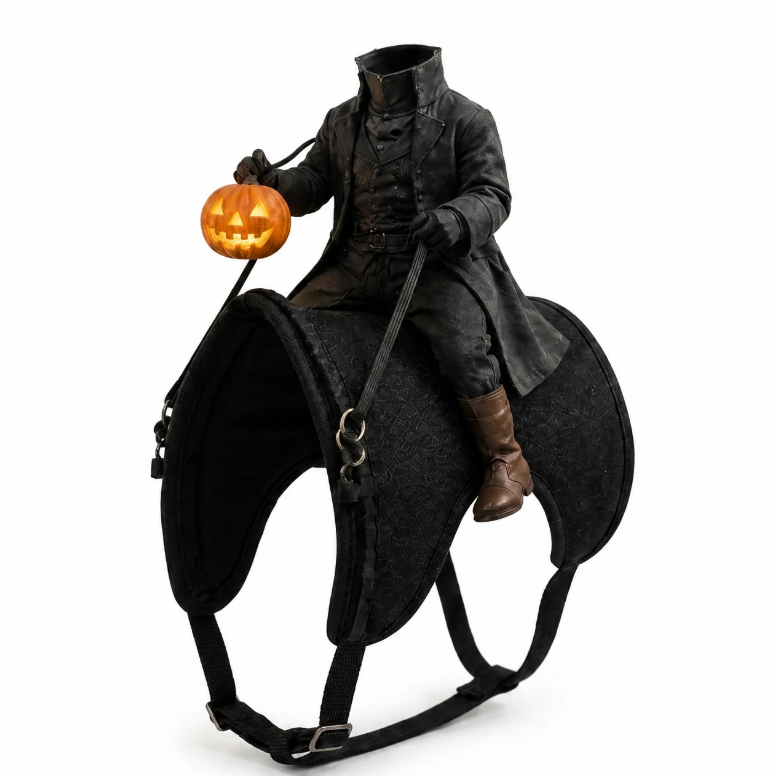 🎃 Early Halloween Sale — 50% Off | 🐈⬛ Headless Horseman Cat Costume – Funny Halloween Rider Outfit