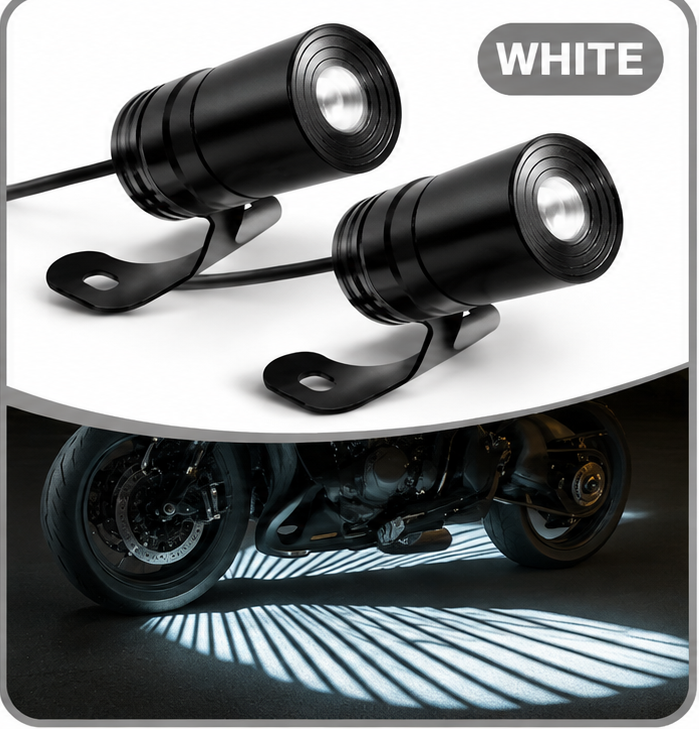 🏍️ Dual Motorcycle Angel Wing Ground Projection Light Kit - IP67 LED ✨