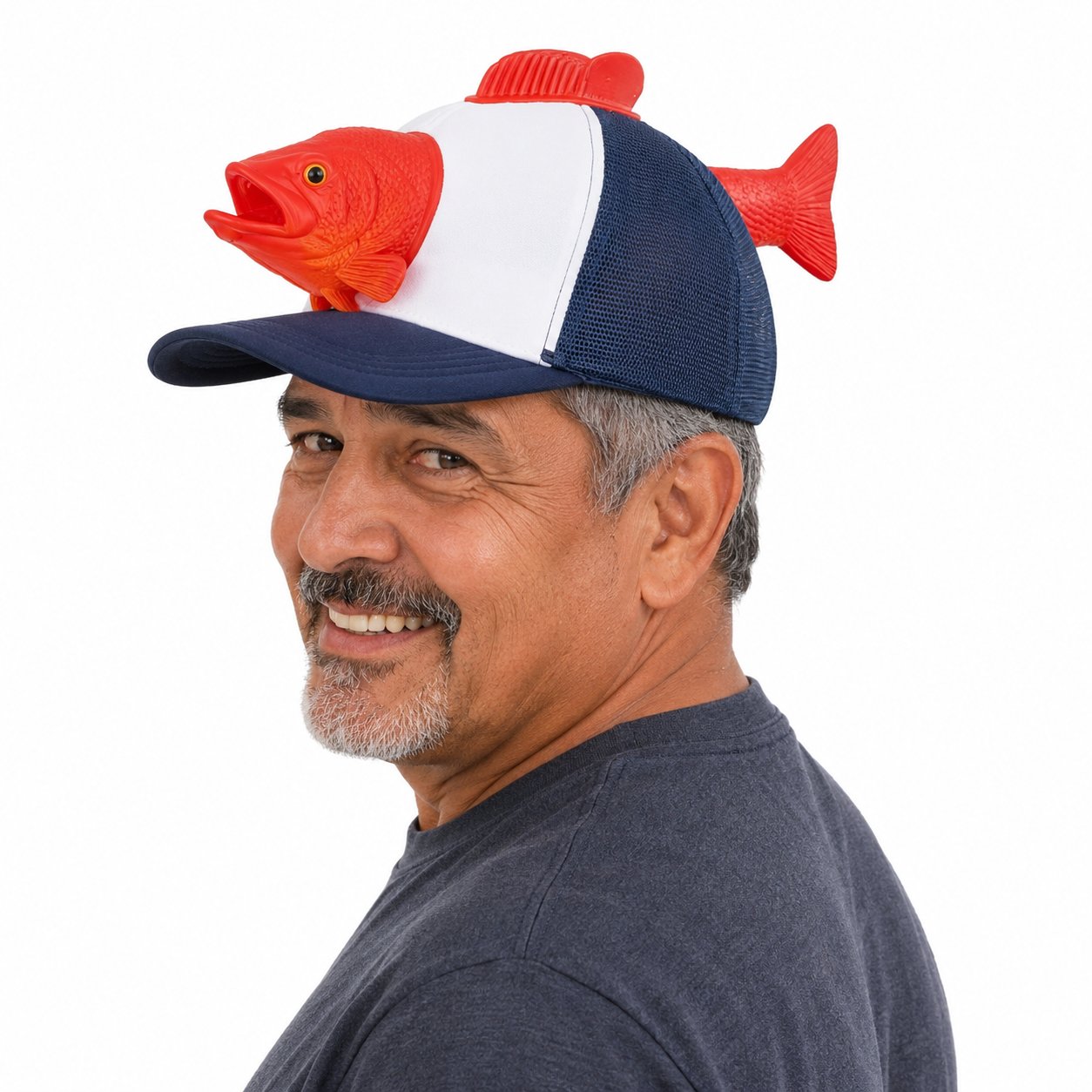3D Fish Trucker Hat Realistic Bass Fishing Mesh Cap